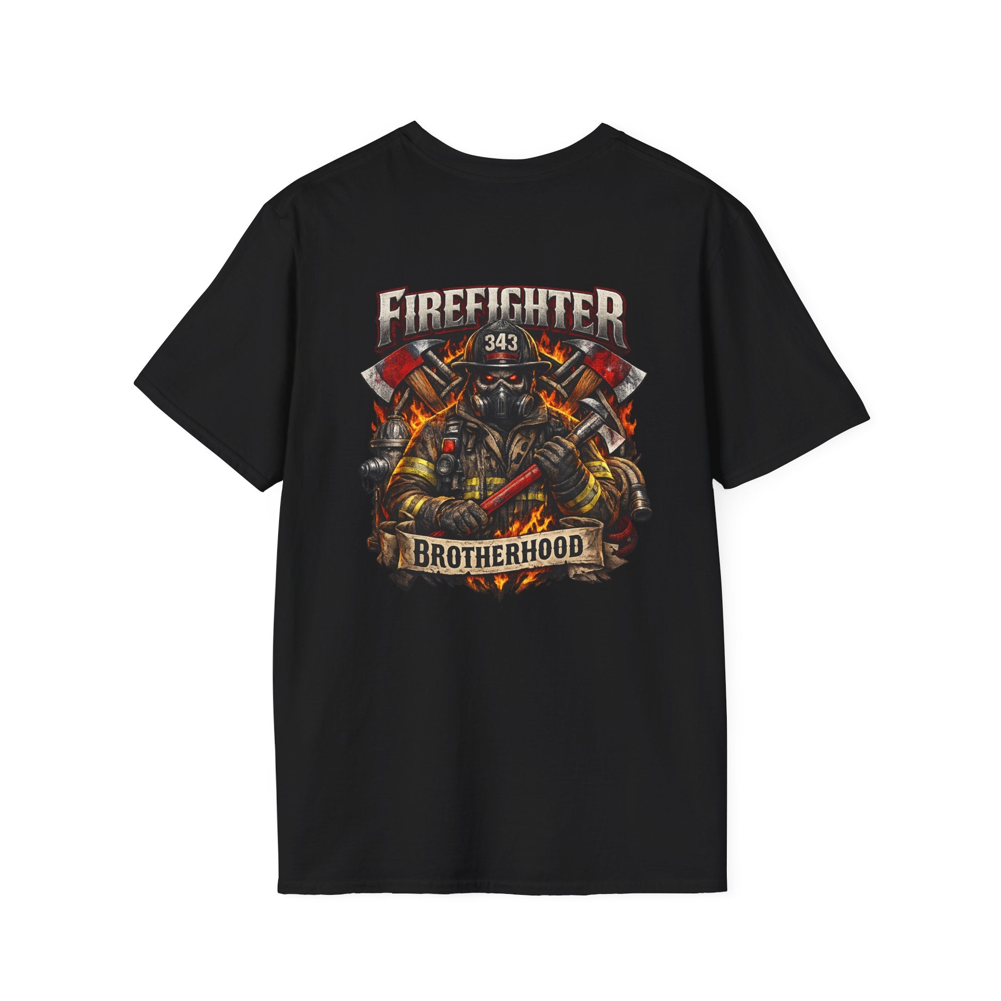 Firefighter Brotherhood T-Shirt — 343 Skull & Axes Rescue Tee
