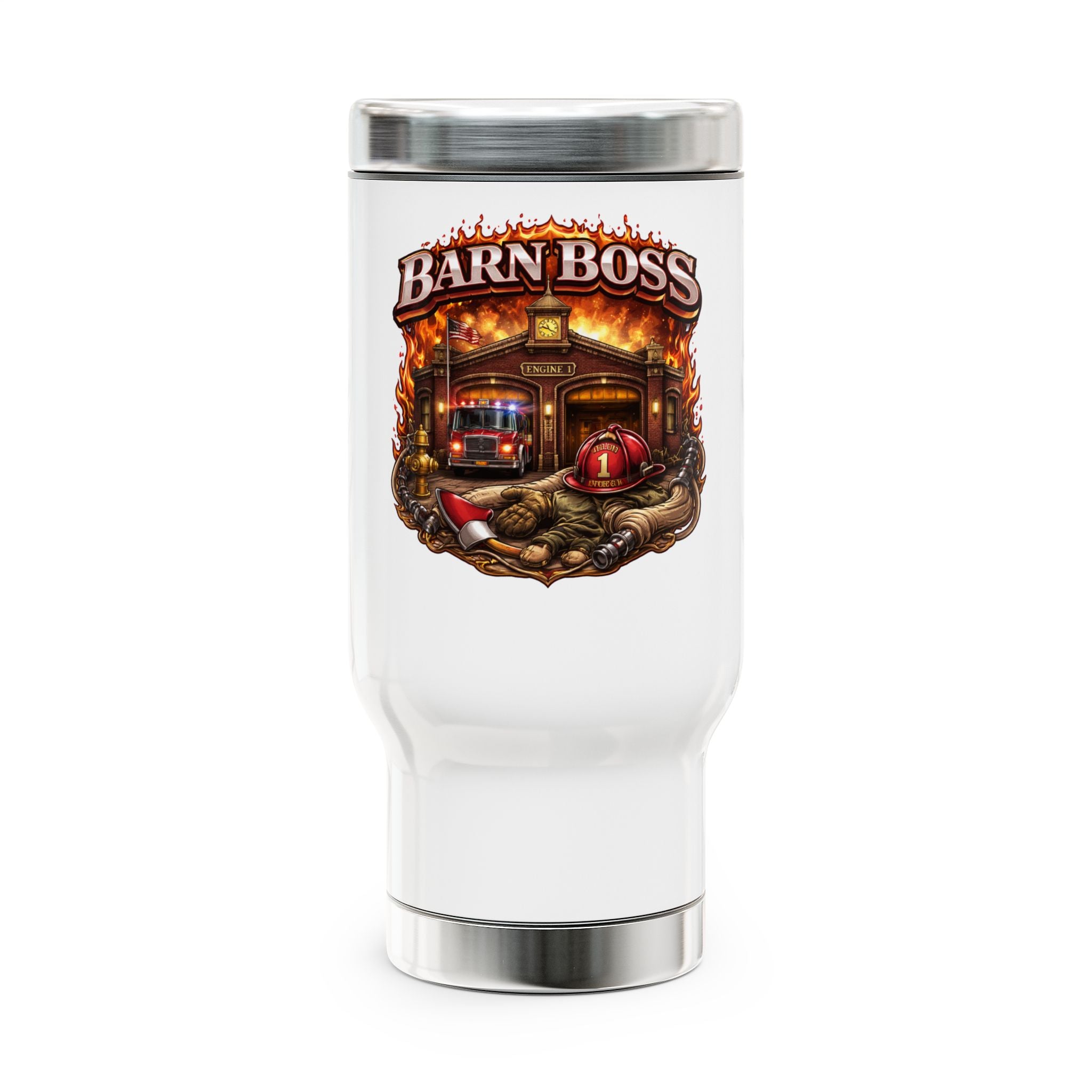 Barn Boss Firefighter Stainless Steel Travel Mug — 14oz