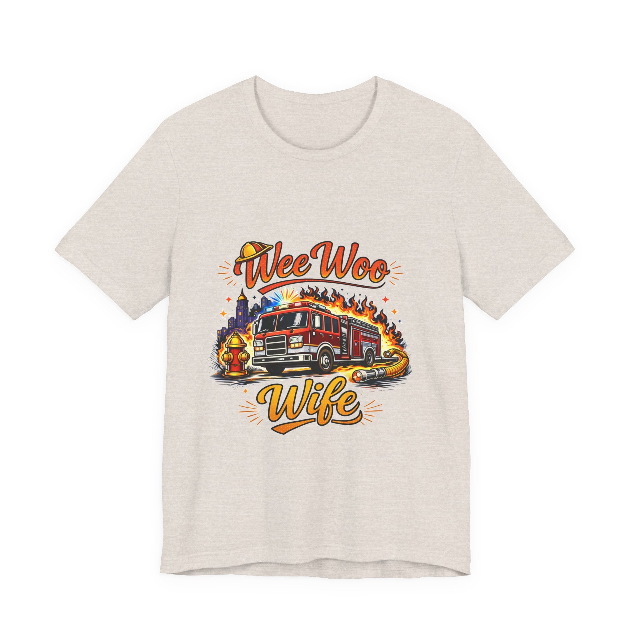 Firefighter Wife T-Shirt – "Wee Woo Wife" Fire Truck Graphic Tee