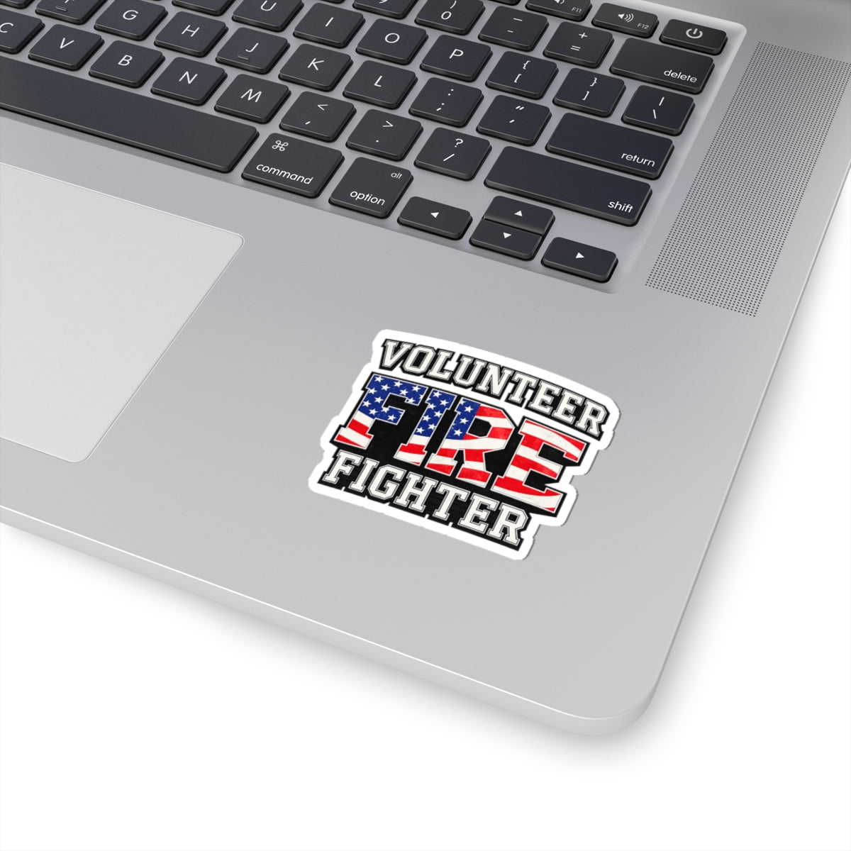 Volunteer Firefighter Sticker — American Flag Kiss-Cut Decal
