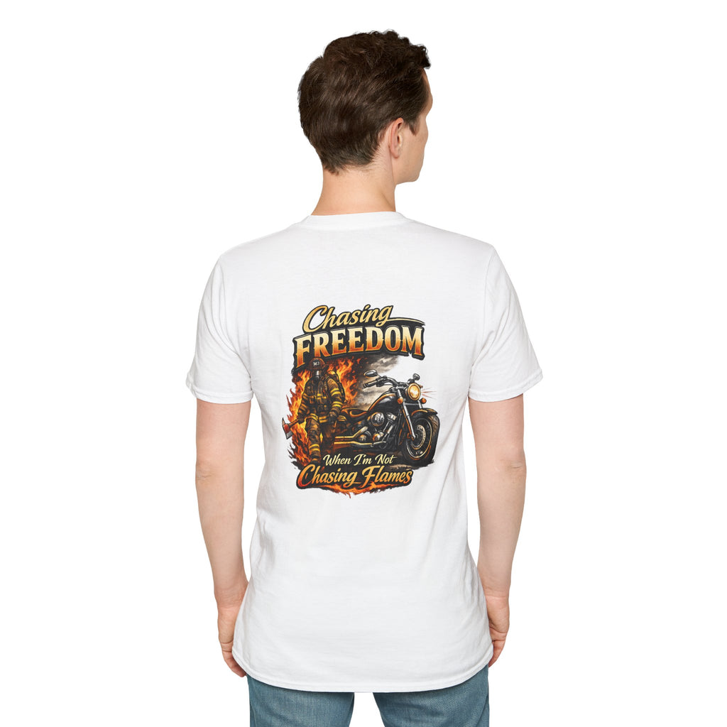 Chasing Freedom Motorcycle T-Shirt — “Chasing Flames” Biker Tee