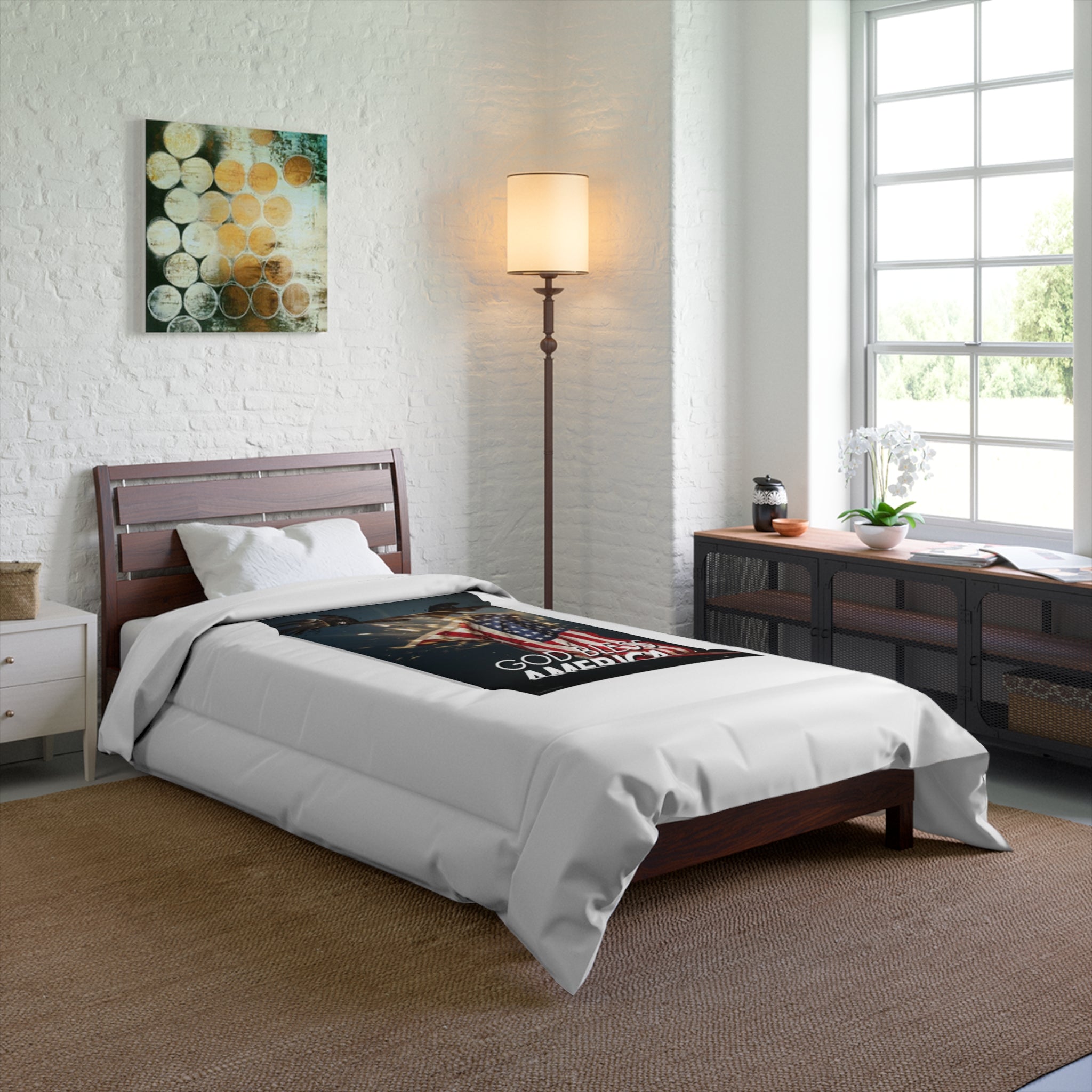 God Bless America Comforter – Patriotic Eagle & Flag Bedding