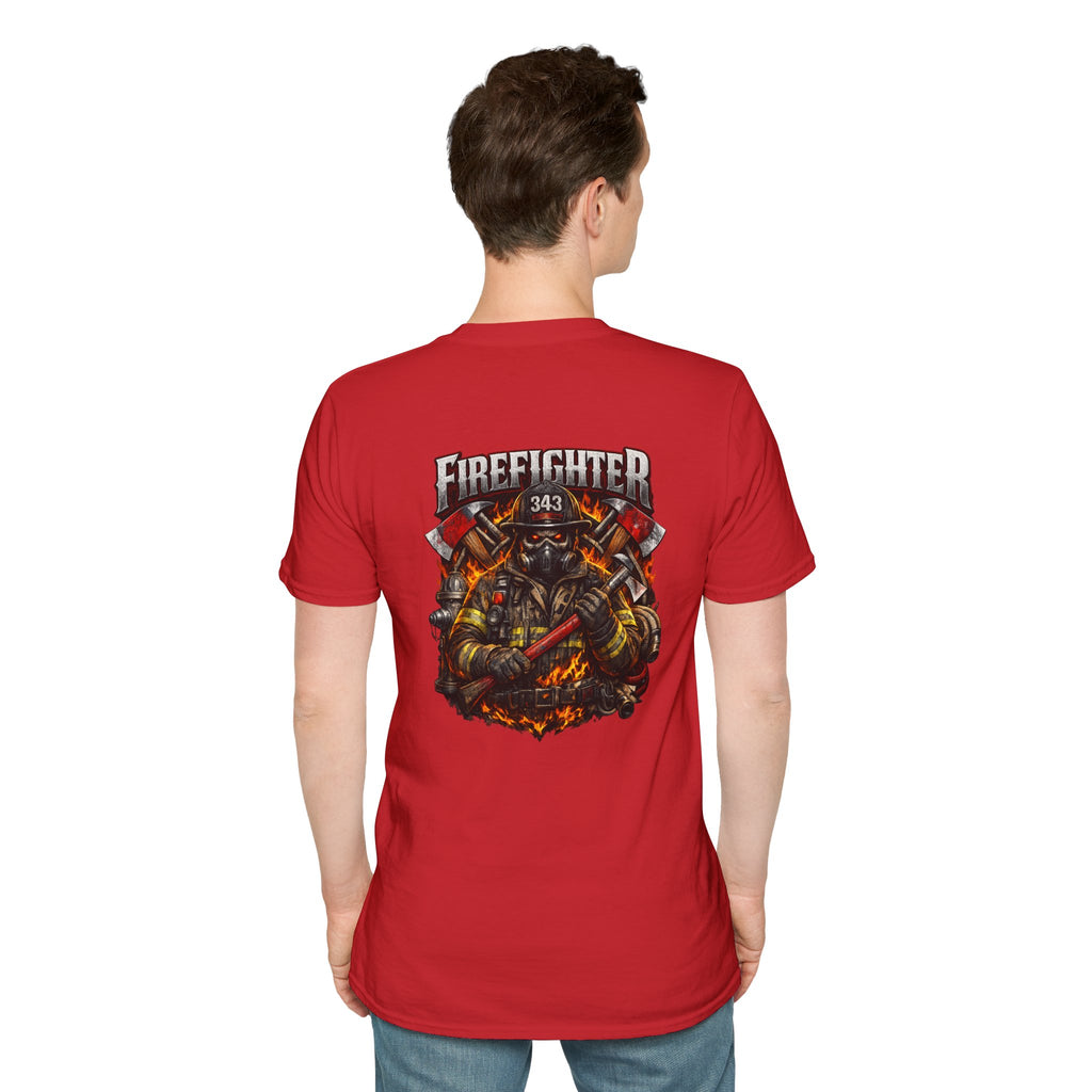 Firefighter Graphic T-Shirt — Brave Firefighter Design (343)