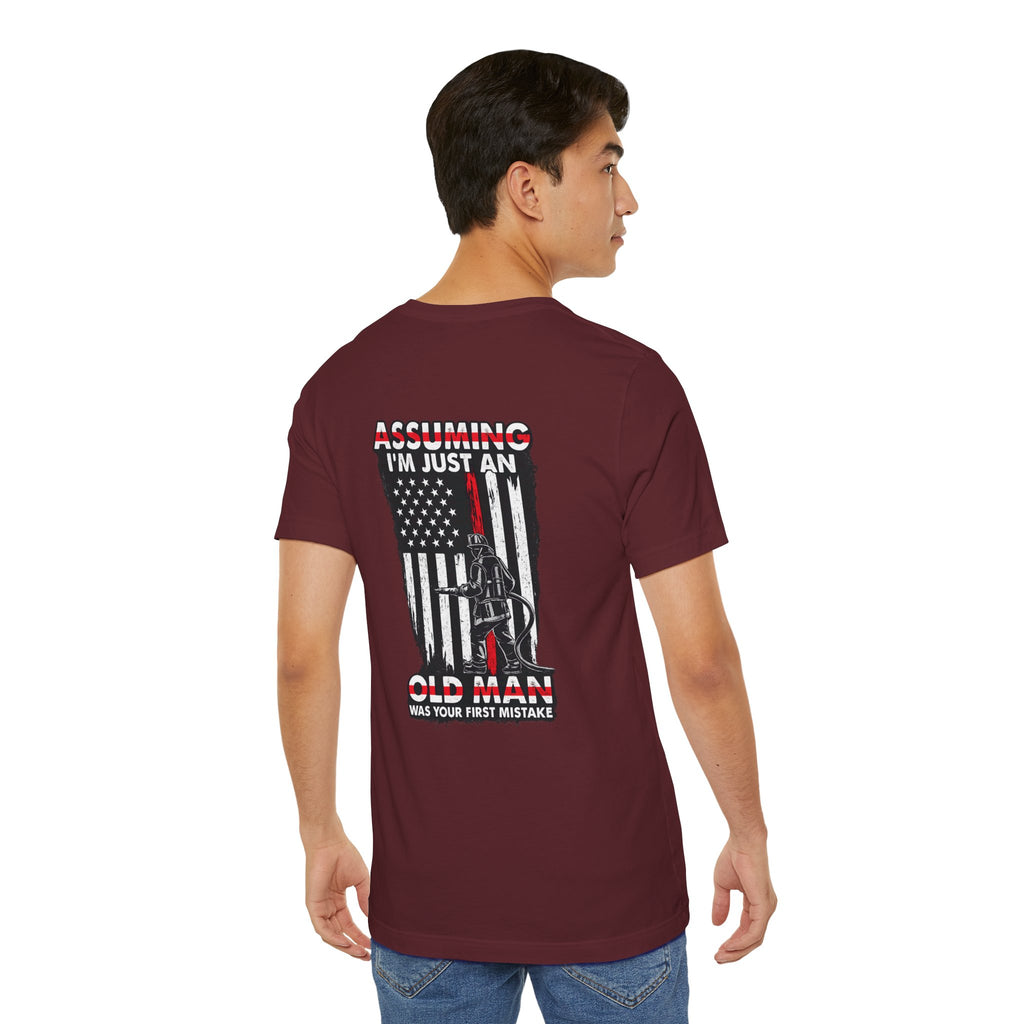 T‑Shirt - "Assuming I’m Just an Old Man" American Flag Fishing Tee