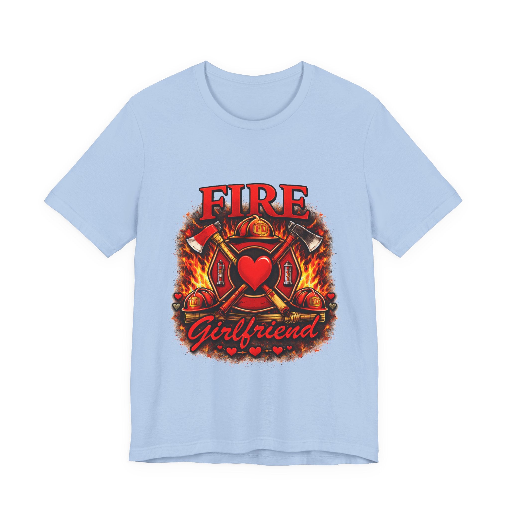 Firefighter Girlfriend T-Shirt — Fire Department Heart Logo Tee