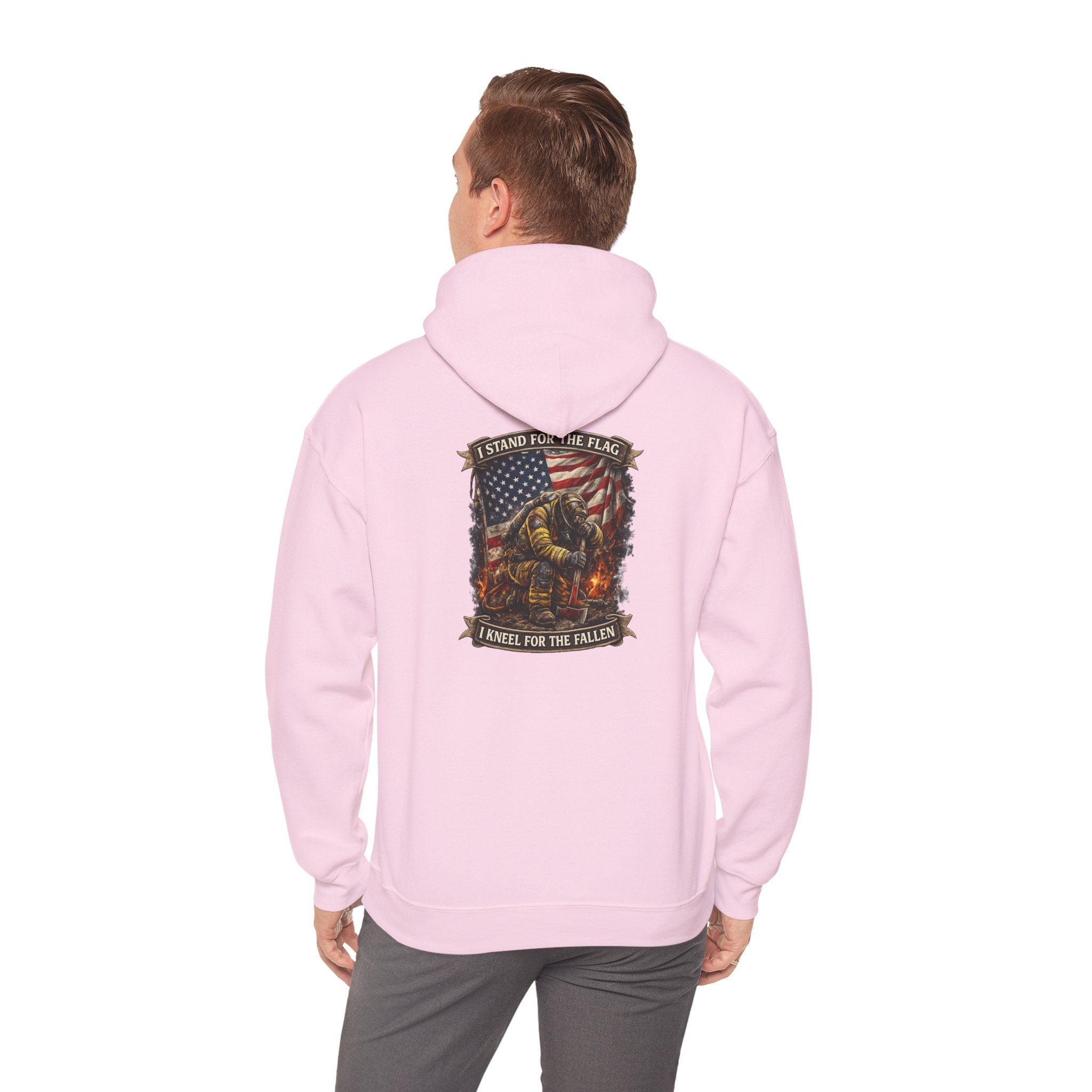 Patriotic Fallen Soldier Hoodie – I Stand & Kneel For The Fallen Memorial Hoodie