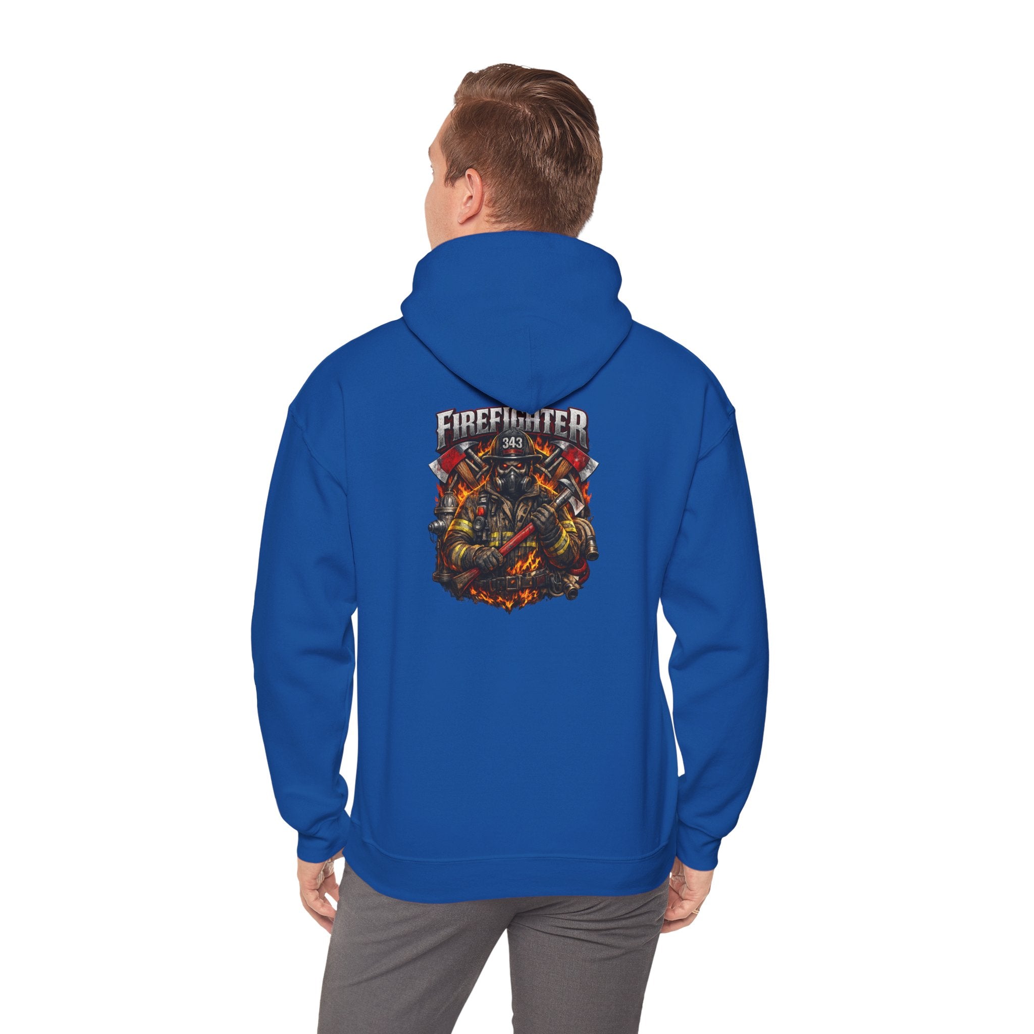 Firefighter Axe Shield Hoodie — Vintage Firefighter Engine Pullover