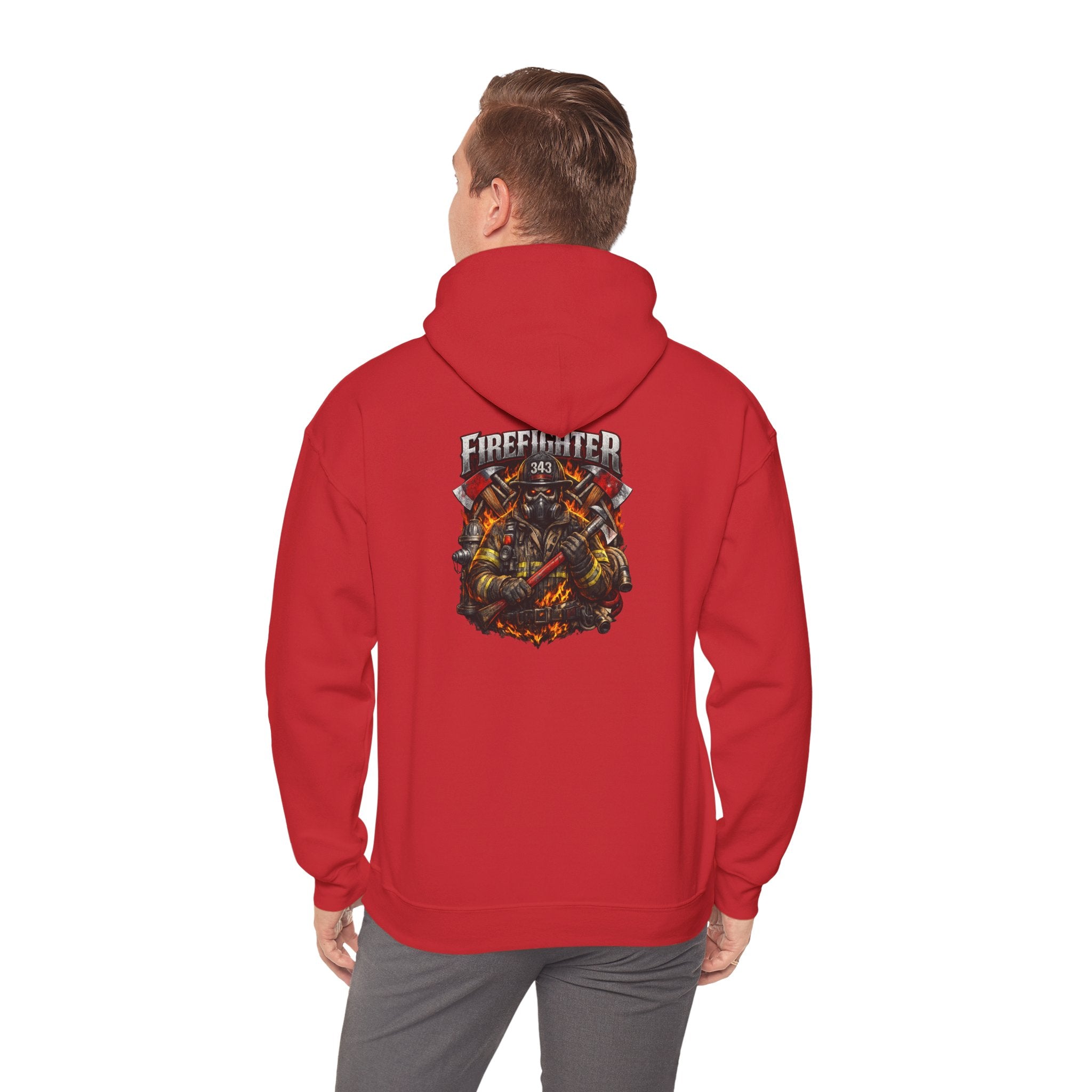 Firefighter Axe Shield Hoodie — Vintage Firefighter Engine Pullover
