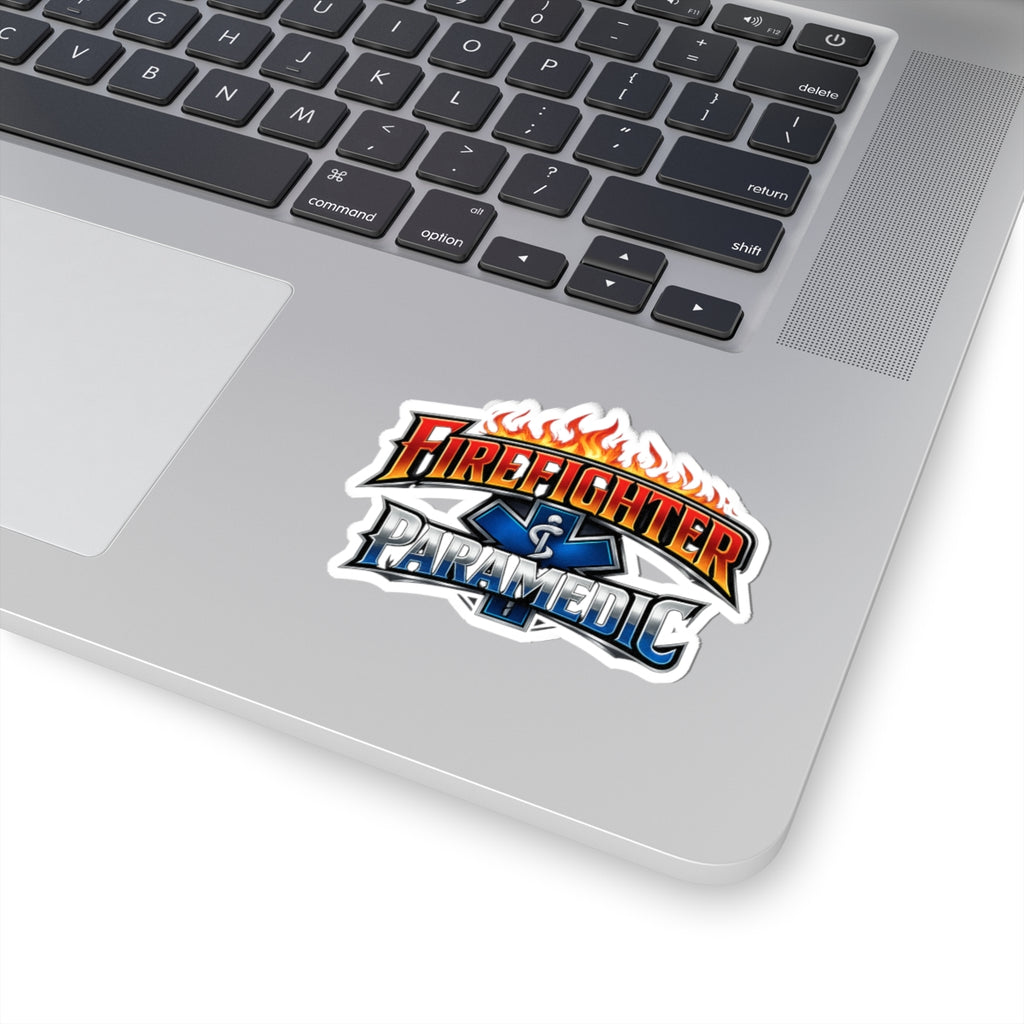 Firefighter & Paramedic Kiss-Cut Sticker — Fire Emoji Flame EMS Logo