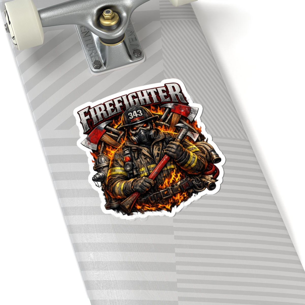 Firefighter Sticker — Fierce Firefighter Emblem Kiss-Cut Sticker (343)