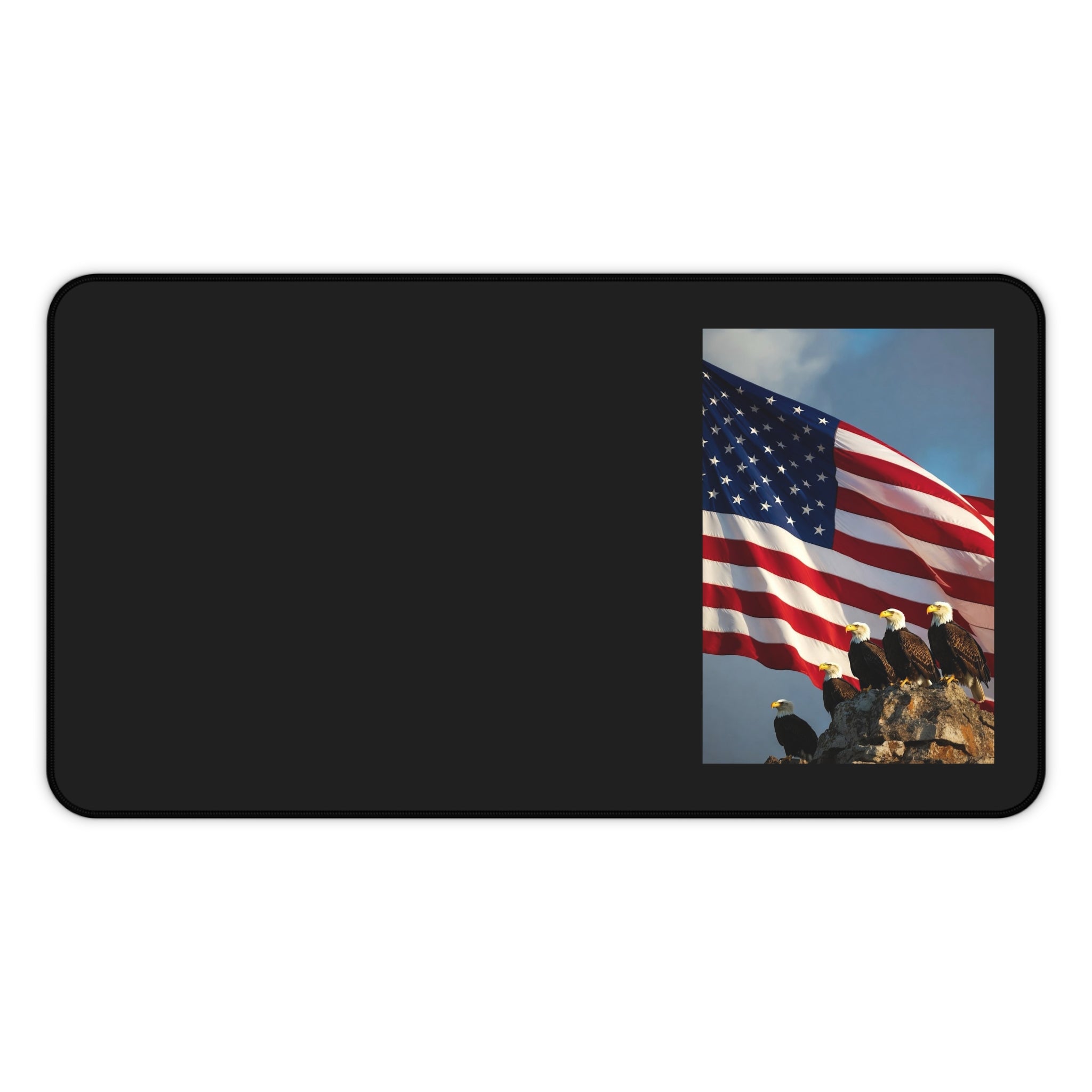 American Flag Bald Eagle Desk Mat – Patriotic Office Mouse Pad
