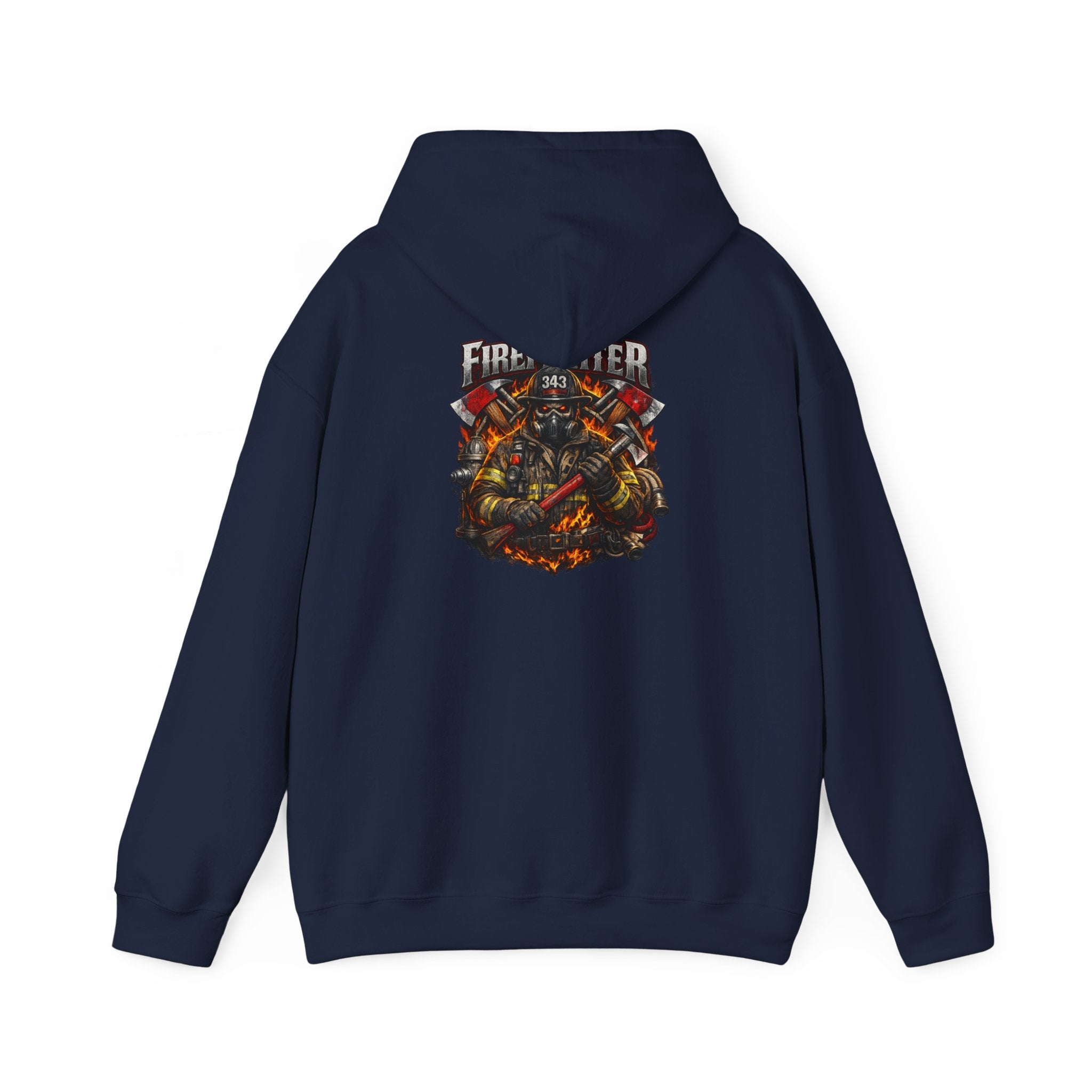 Firefighter Axe Shield Hoodie — Vintage Firefighter Engine Pullover