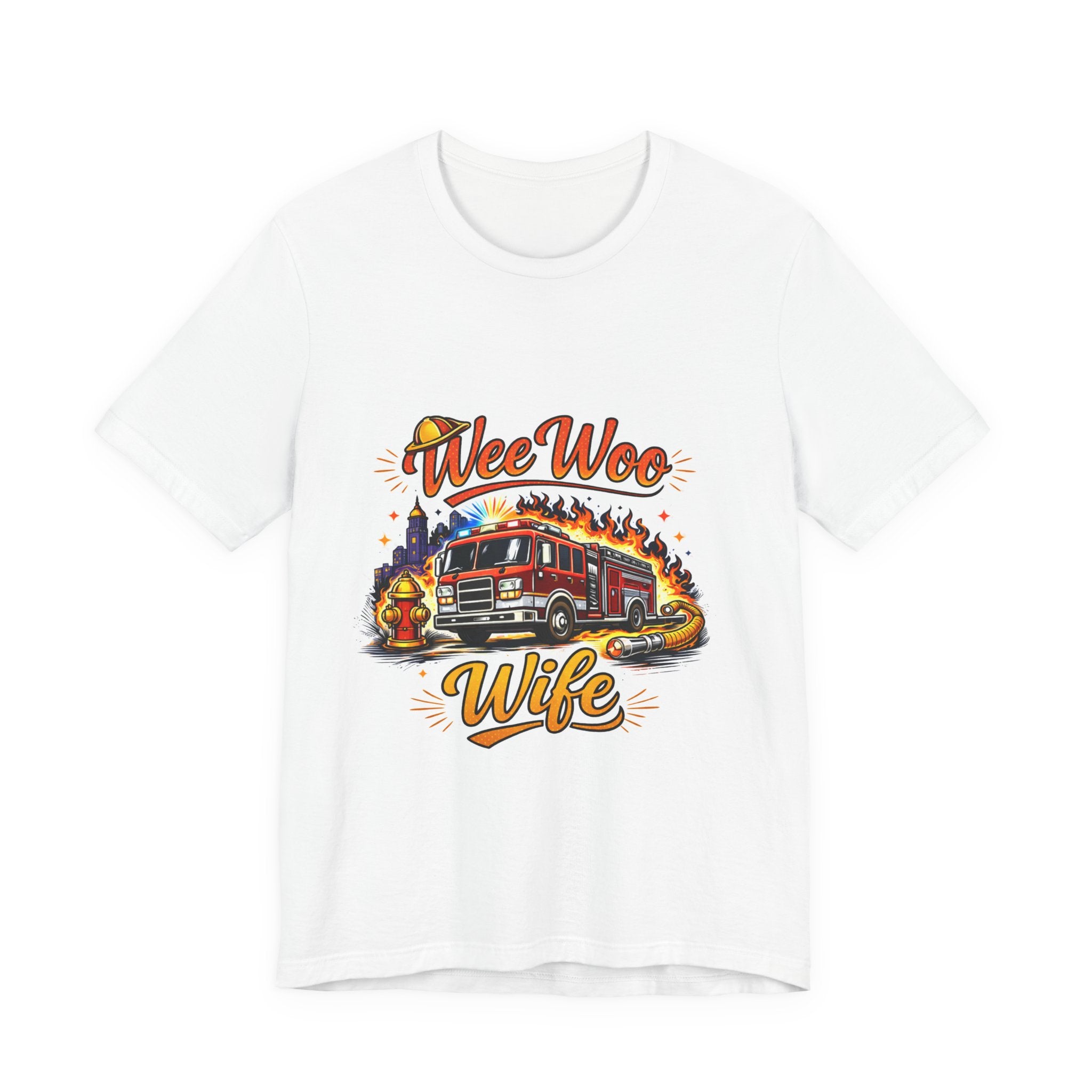Firefighter Wife T-Shirt – "Wee Woo Wife" Fire Truck Graphic Tee