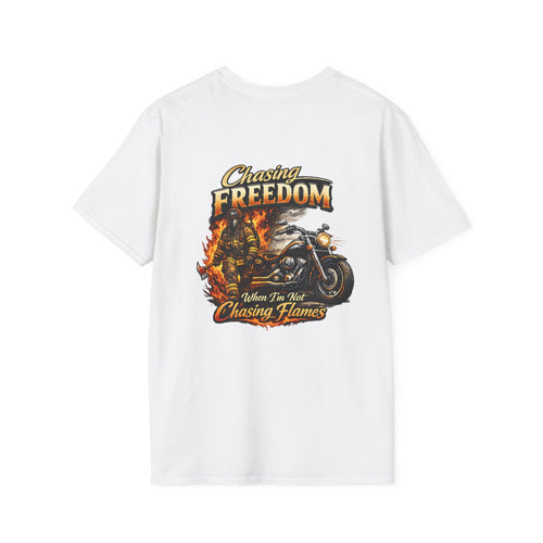 Chasing Freedom Motorcycle T-Shirt — “Chasing Flames” Biker Tee