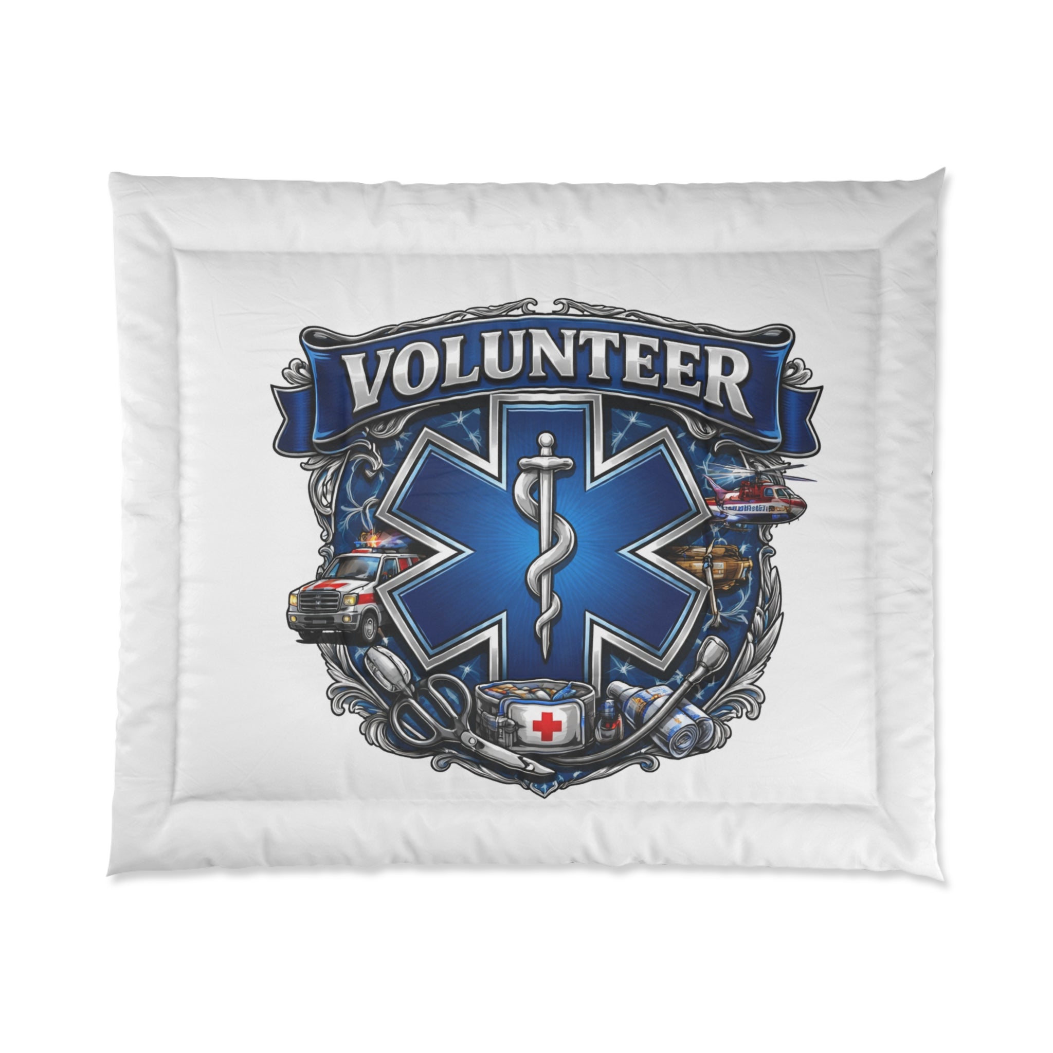 Volunteer EMT Comforter – Star of Life Medical Patch Bedding
