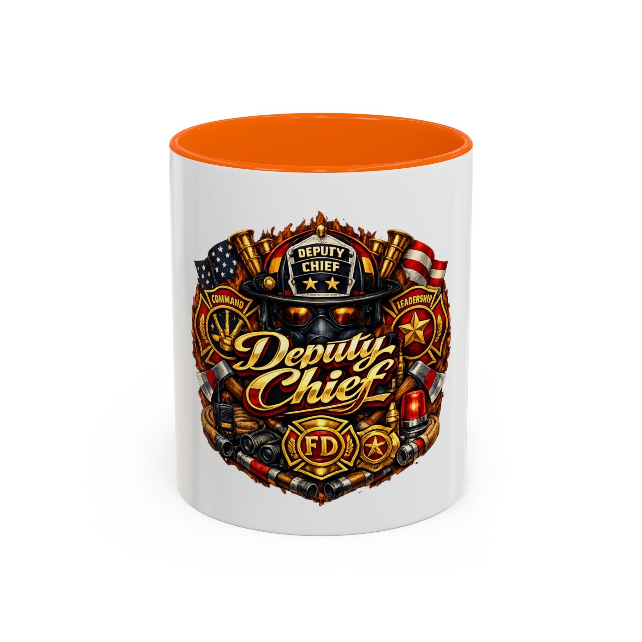 Deputy Chief Firefighter Accent Coffee Mug — Fire Department Tribute (11/15oz)