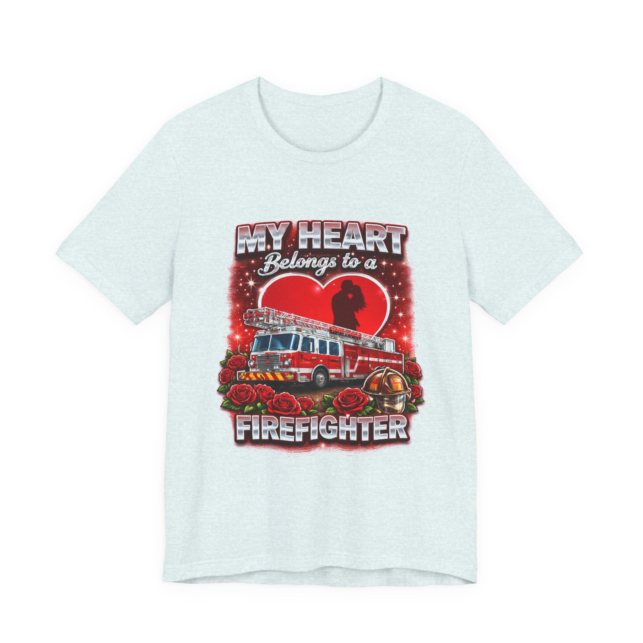 "My Heart Belongs to a Firefighter"  Firefighter Wife T-Shirt