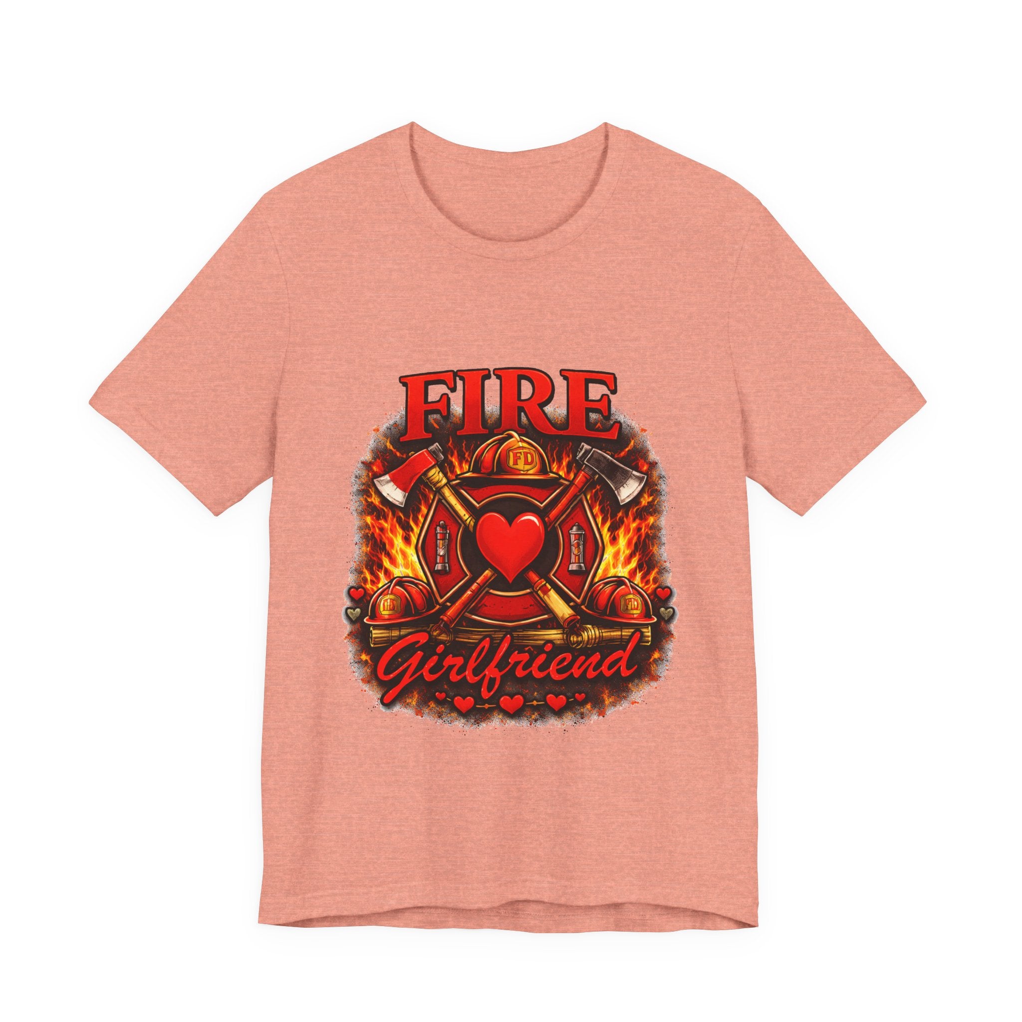 Firefighter Girlfriend T-Shirt — Fire Department Heart Logo Tee