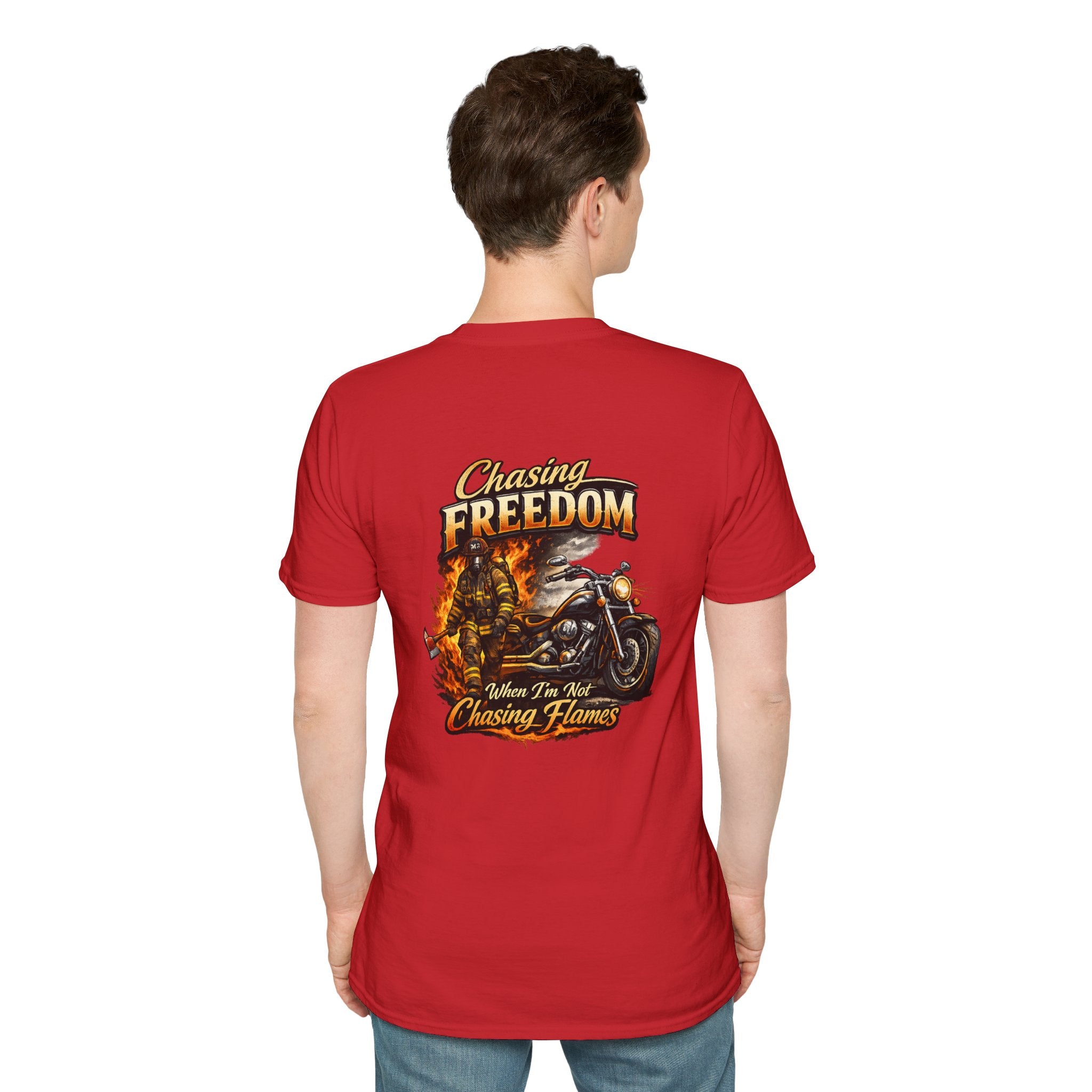 Chasing Freedom Motorcycle T-Shirt — “Chasing Flames” Biker Tee