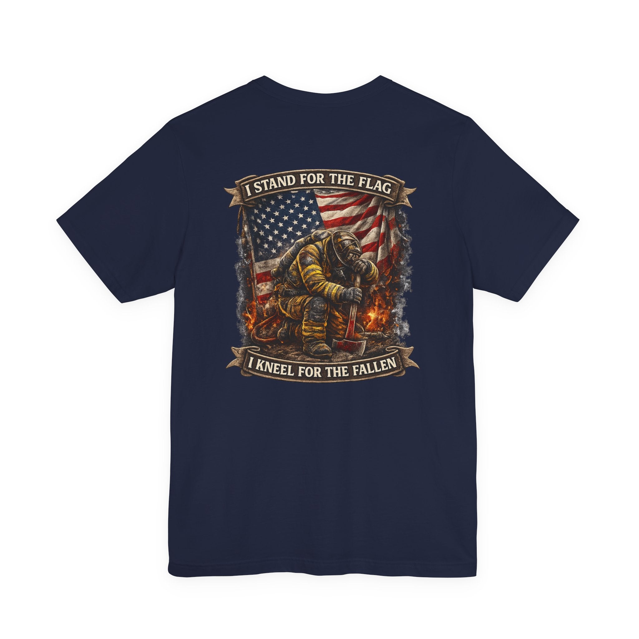 Patriotic Tee — "I Stand for the Flag, I Kneel for the Fallen" Memorial T-Shirt
