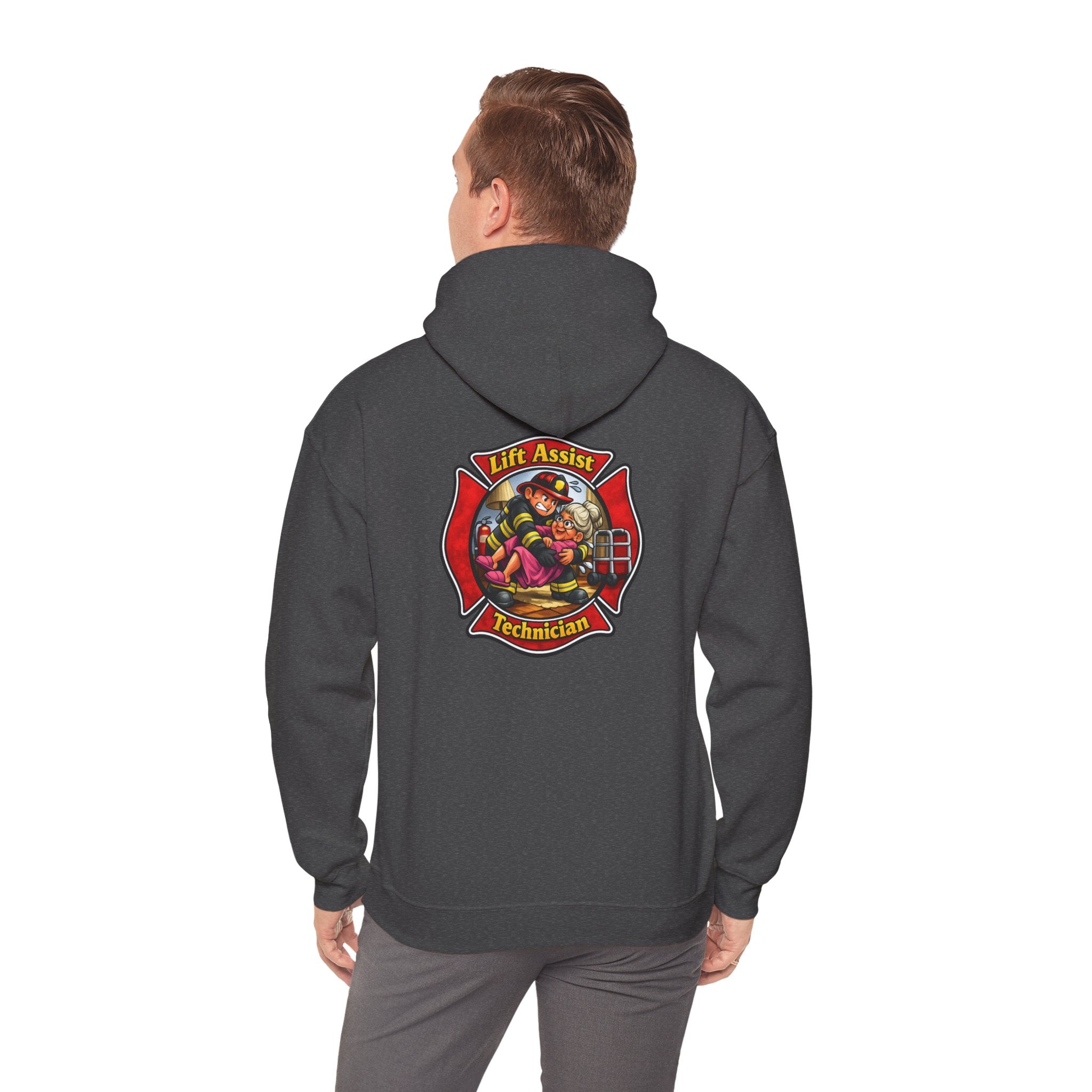 Firefighter Lift Assist Technician Hoodie – Maltese Cross Rescue Design