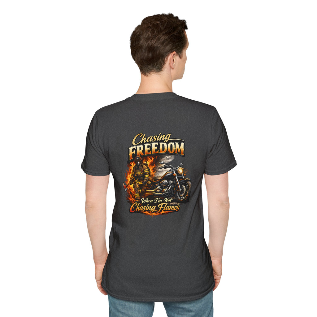 Chasing Freedom Motorcycle T-Shirt — “Chasing Flames” Biker Tee