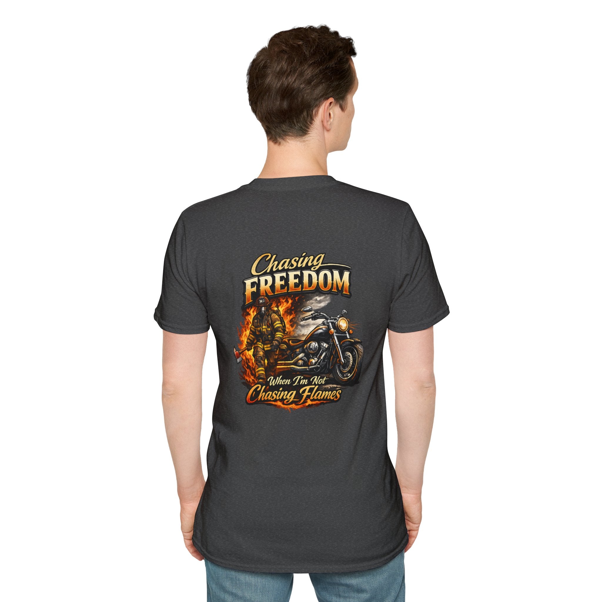 Chasing Freedom Motorcycle T-Shirt — “Chasing Flames” Biker Tee