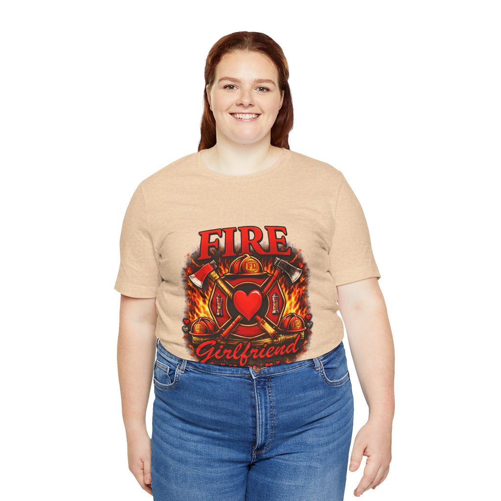 Firefighter Girlfriend T-Shirt — Fire Department Heart Logo Tee