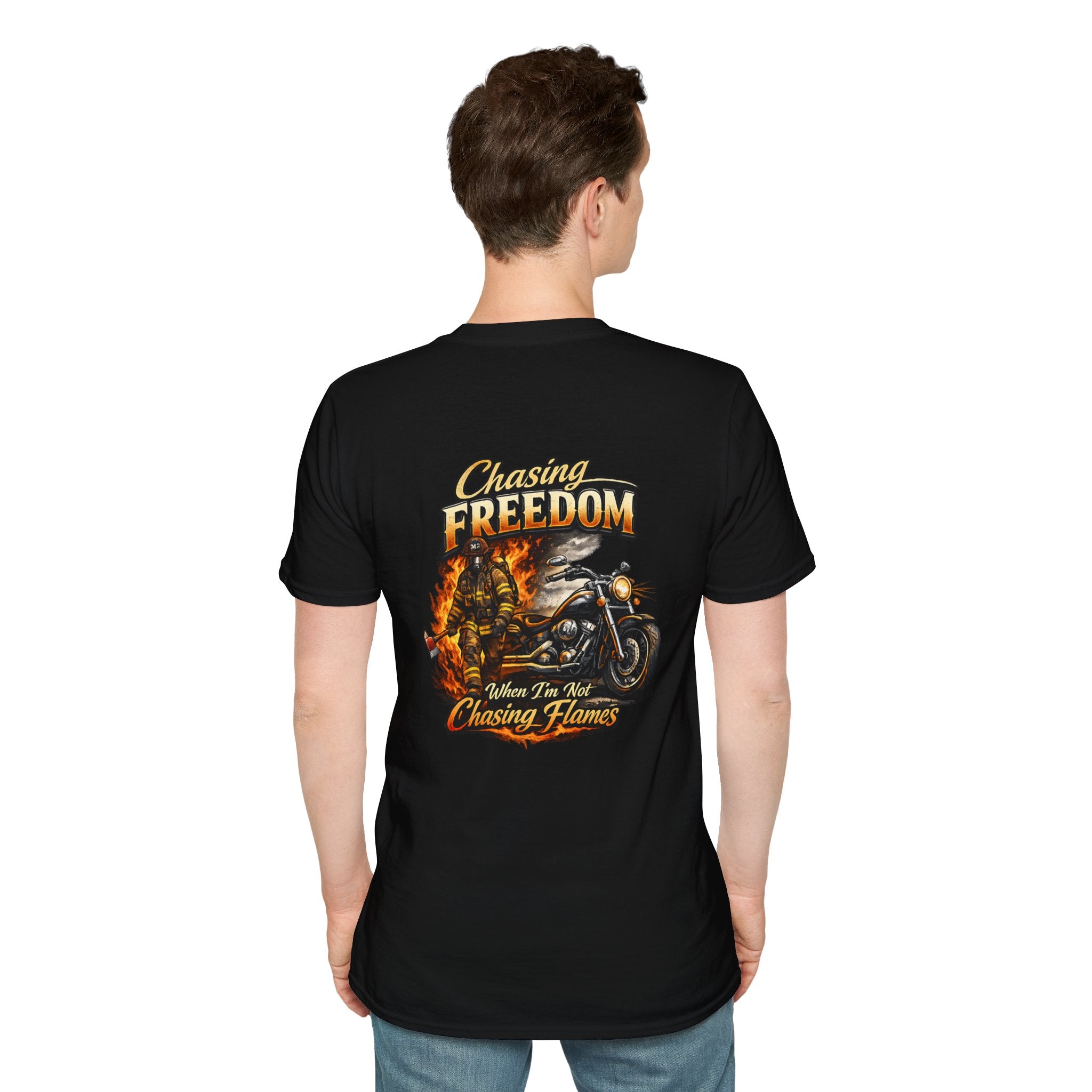 Chasing Freedom Motorcycle T-Shirt — “Chasing Flames” Biker Tee