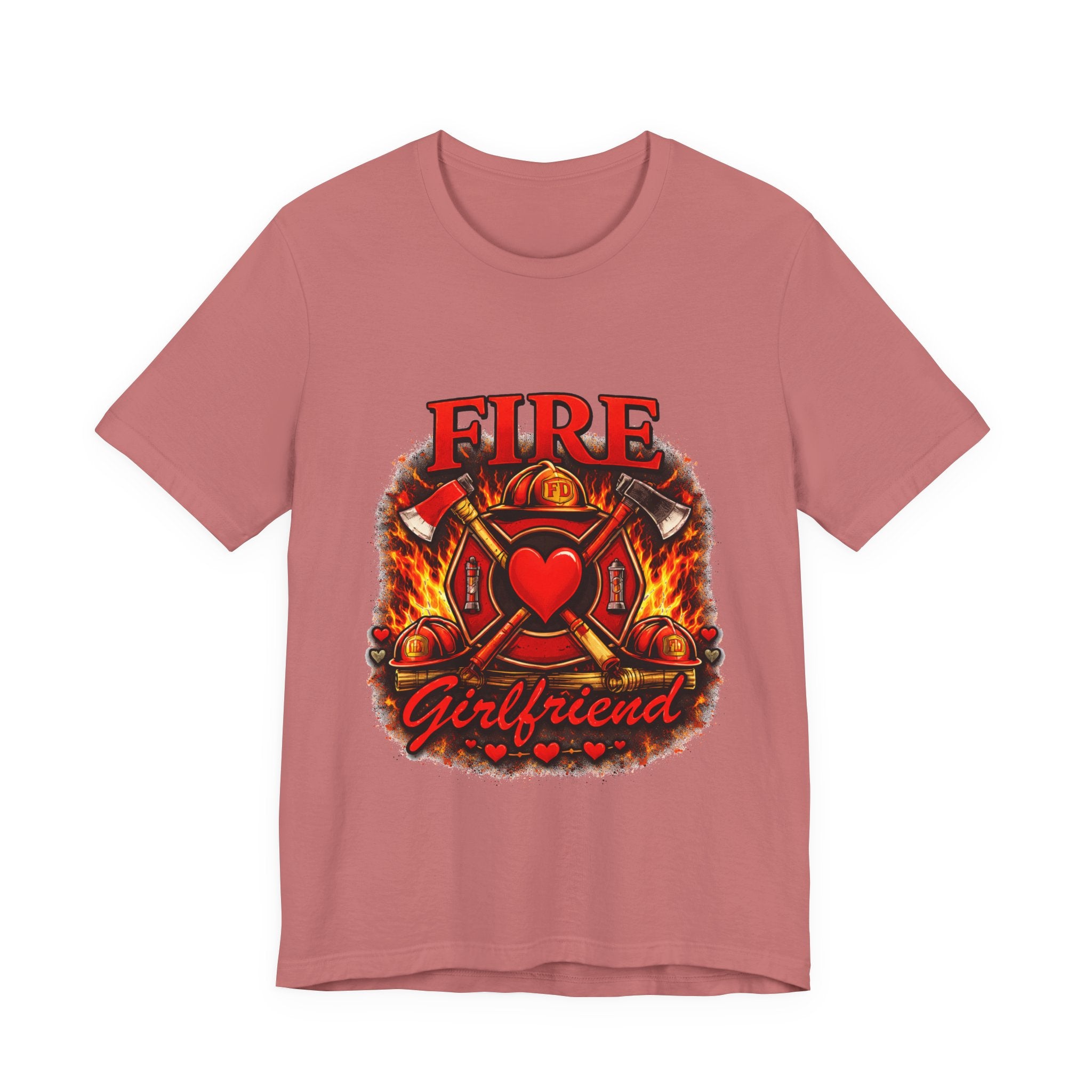 Firefighter Girlfriend T-Shirt — Fire Department Heart Logo Tee