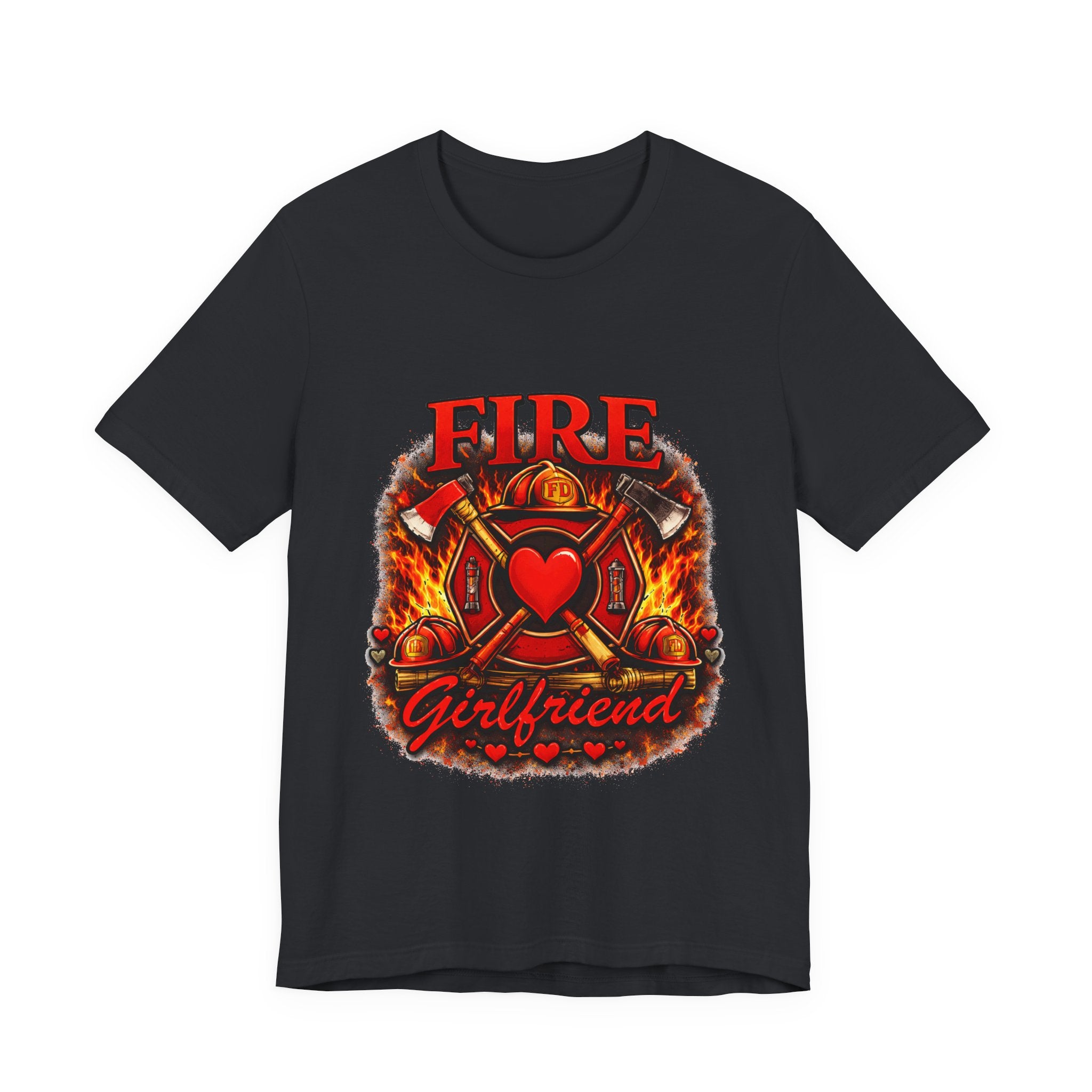 Firefighter Girlfriend T-Shirt — Fire Department Heart Logo Tee