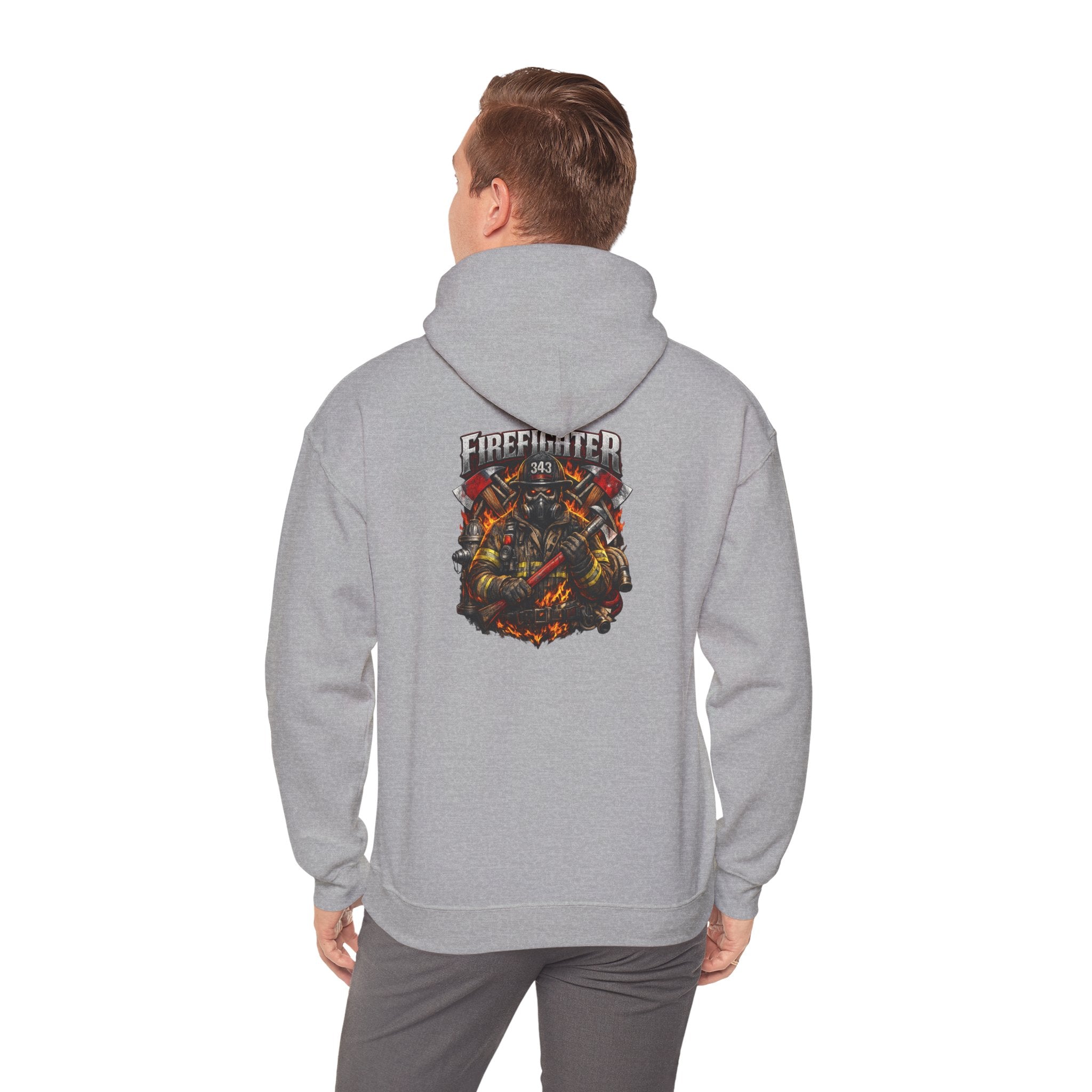 Firefighter Axe Shield Hoodie — Vintage Firefighter Engine Pullover