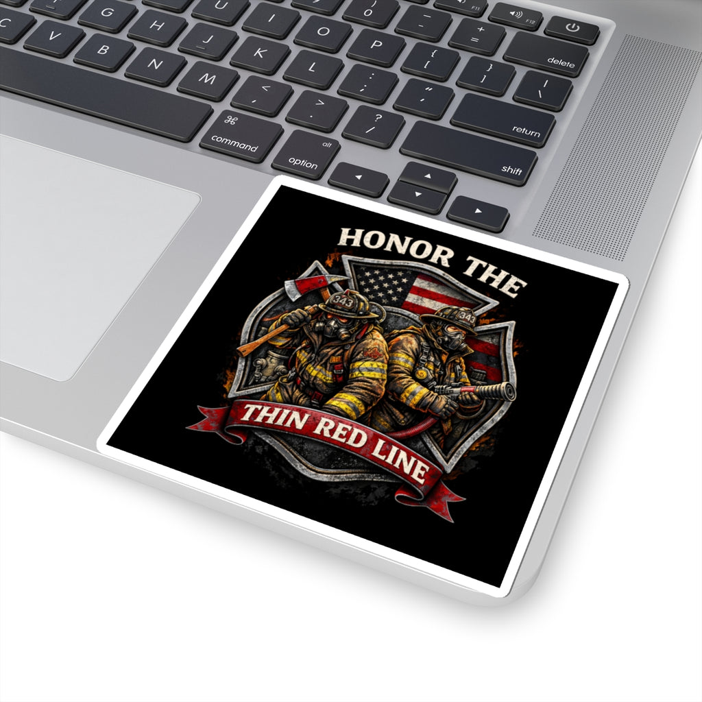 Honor the Thin Red Line Firefighter Sticker — Tribute Fire Department Decal