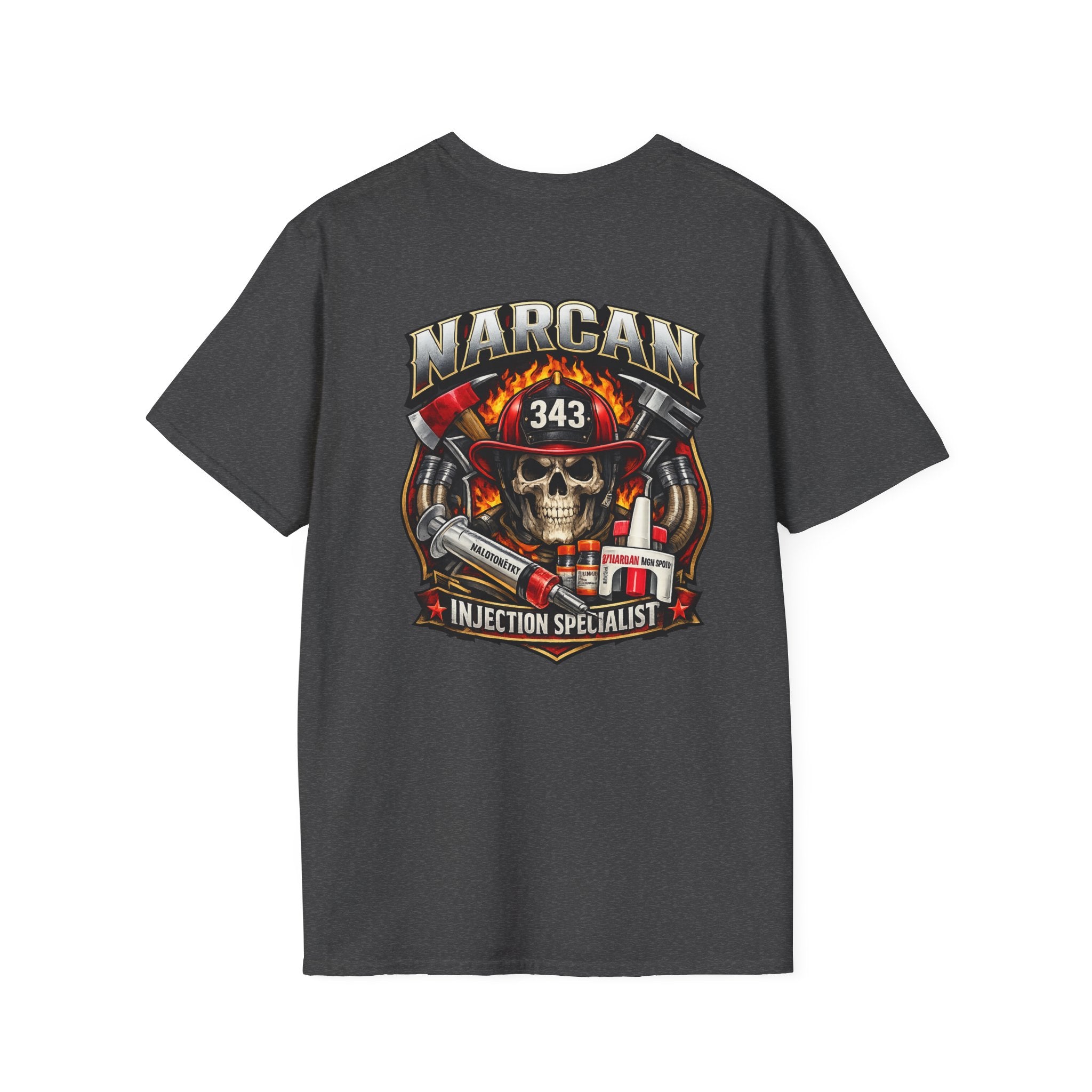 Narcan Response Firefighter T-Shirt — Overdose Rescue Support Tee