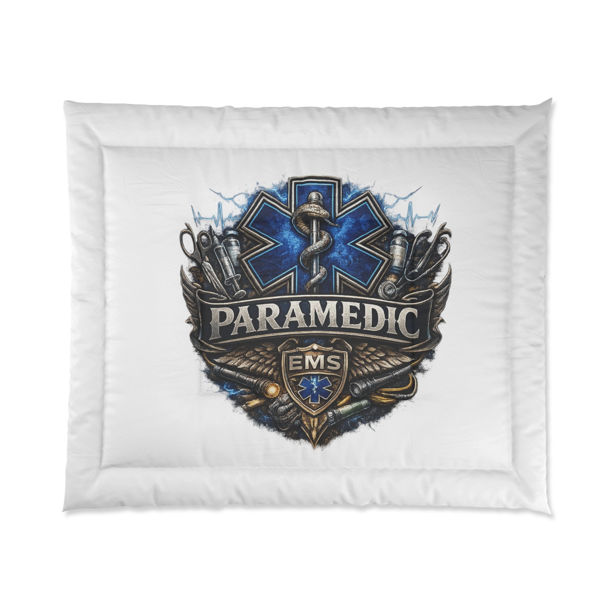 Paramedic EMS Comforter - Star of Life Badge Bedding for EMTs & First Responders