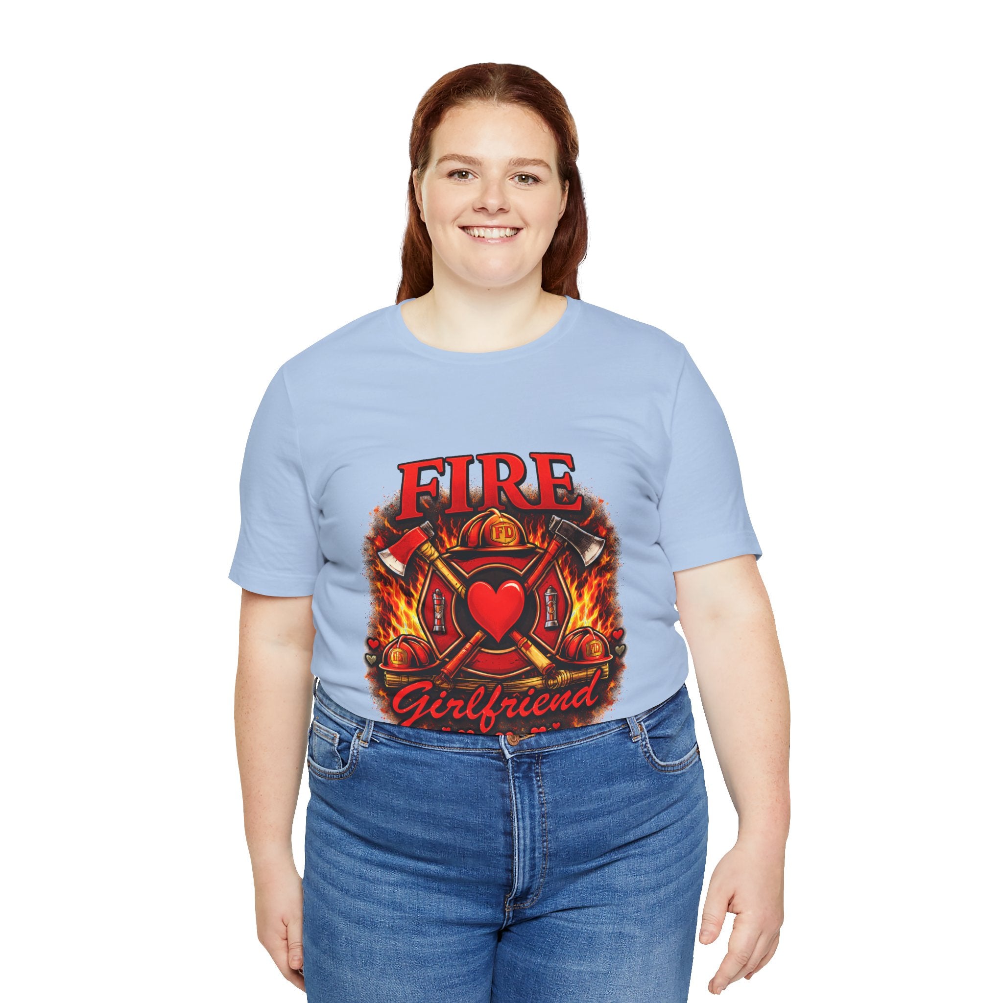 Firefighter Girlfriend T-Shirt — Fire Department Heart Logo Tee