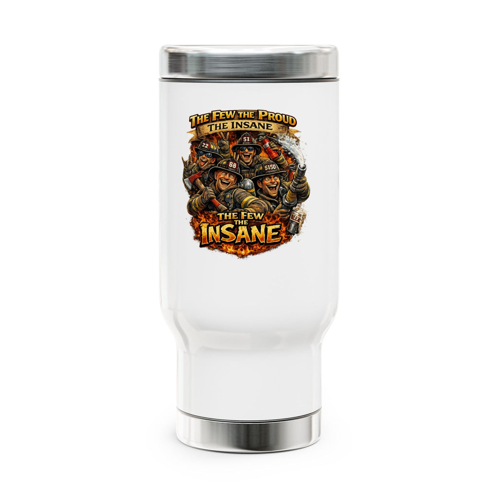 Travel Mug — "The Few, The Proud, The Insane" Military Skull Graphic 14oz Stainless Steel