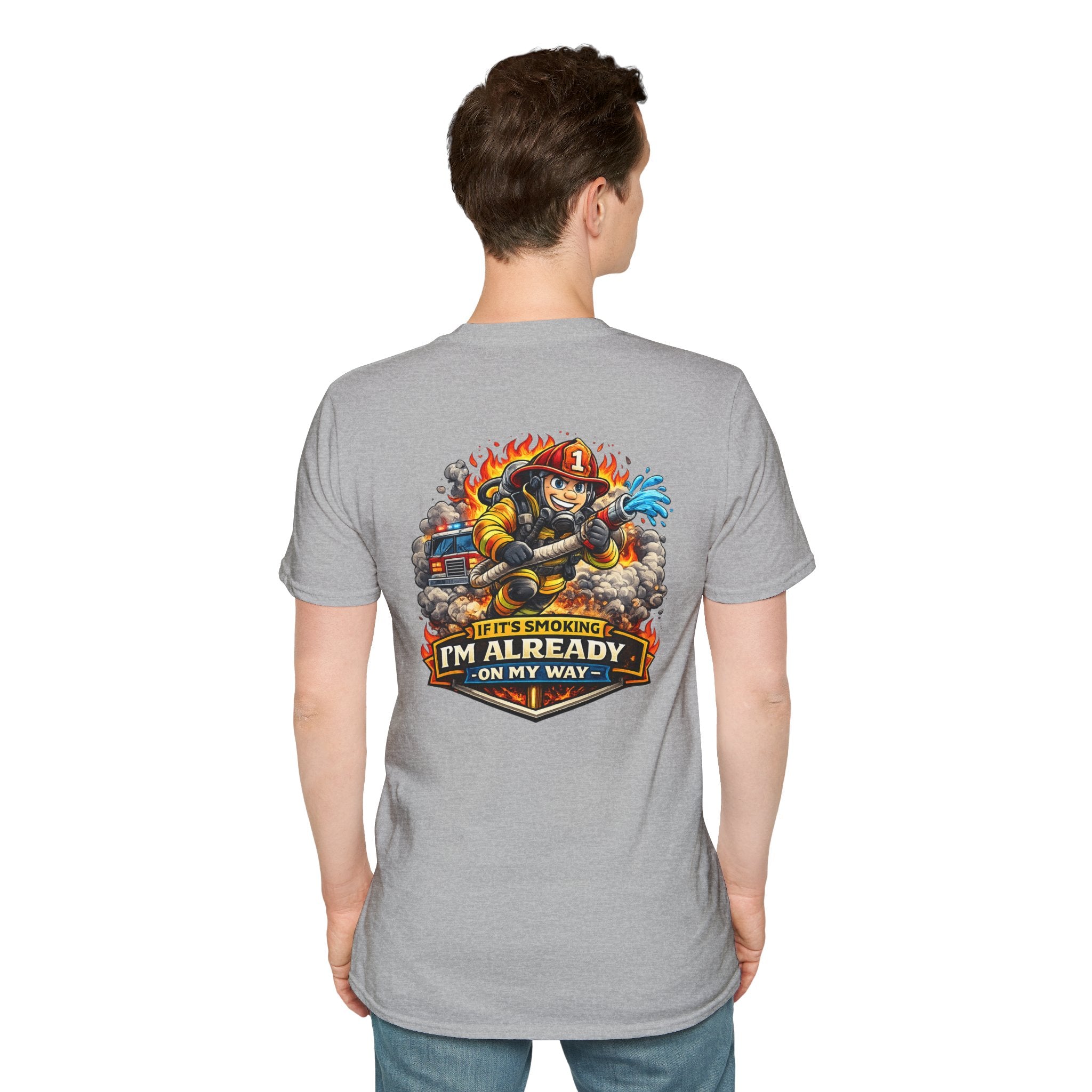 Firefighter T-Shirt – “If I’m Not Smoking I’m Already On My Way” Graphic Tee