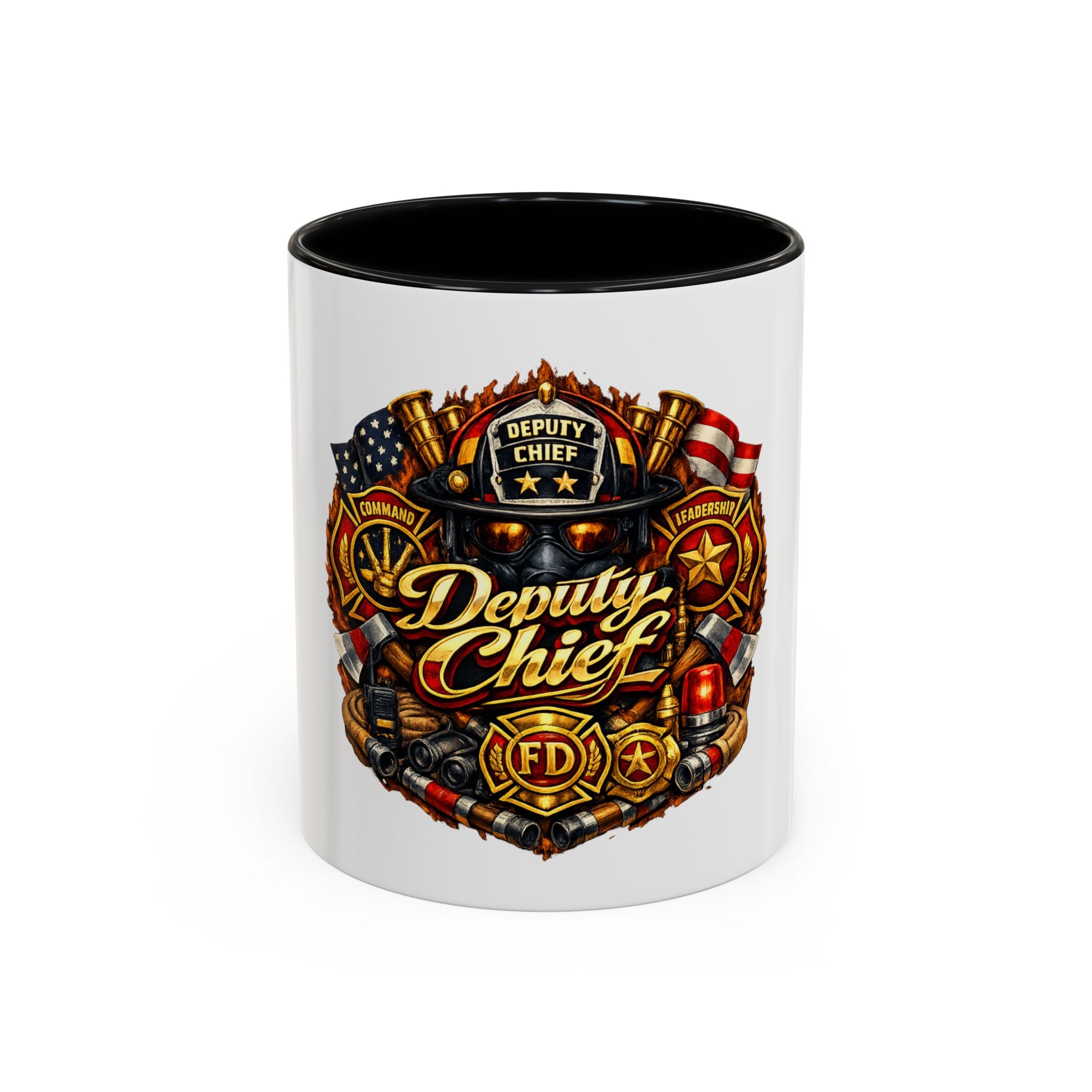 Deputy Chief Firefighter Accent Coffee Mug — Fire Department Tribute (11/15oz)
