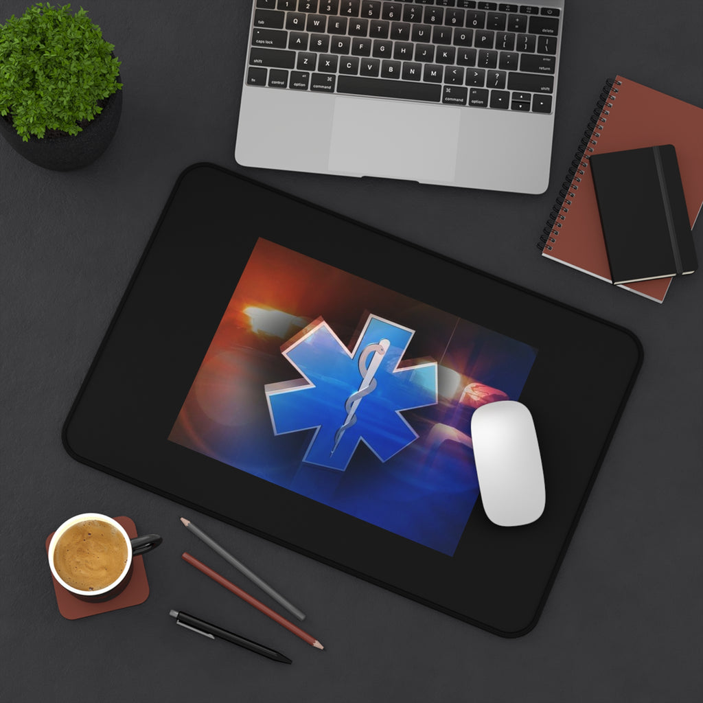 EMS Star of Life Desk Mat – Paramedic Medical Symbol Mousepad