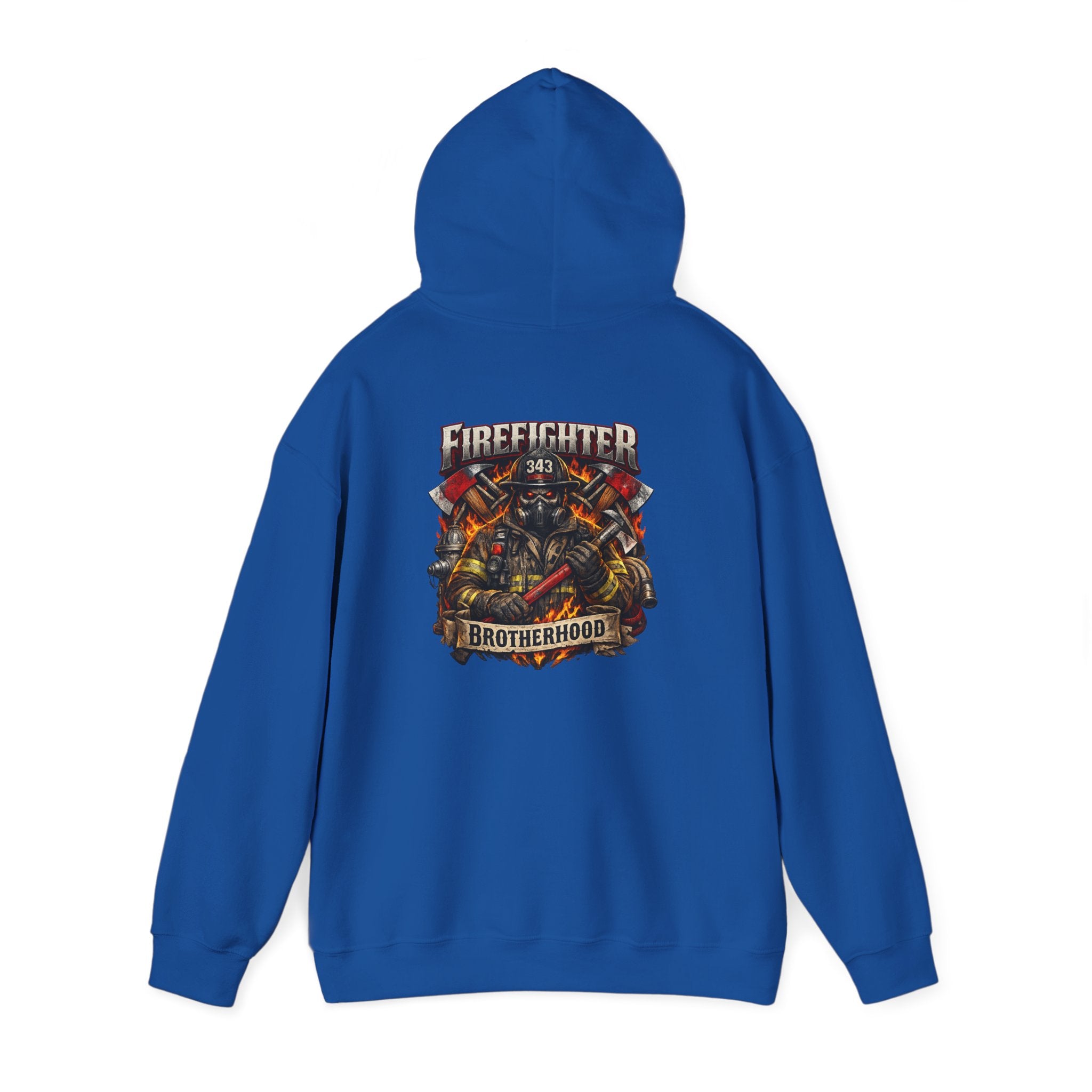 Firefighter Brotherhood Hoodie – Courage Skull Fire Axe Back Print
