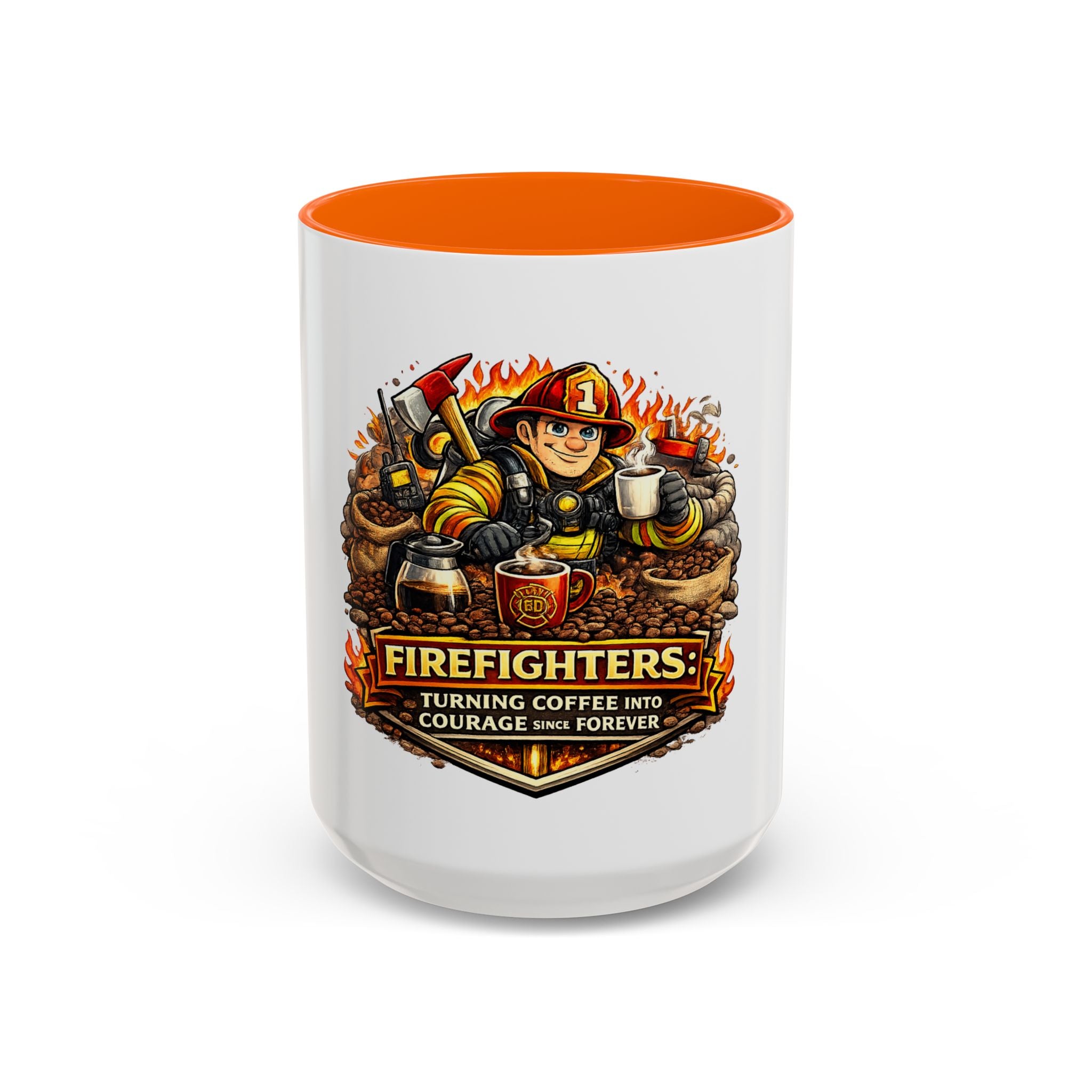 Firefighters Coffee Mug — "Turning Coffee Into Courage Since Forever" (11/15oz)