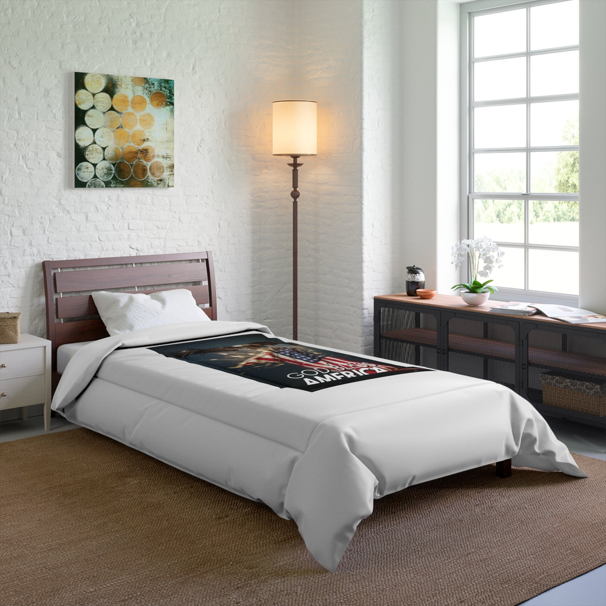 God Bless America Comforter – Patriotic Eagle & Flag Bedding