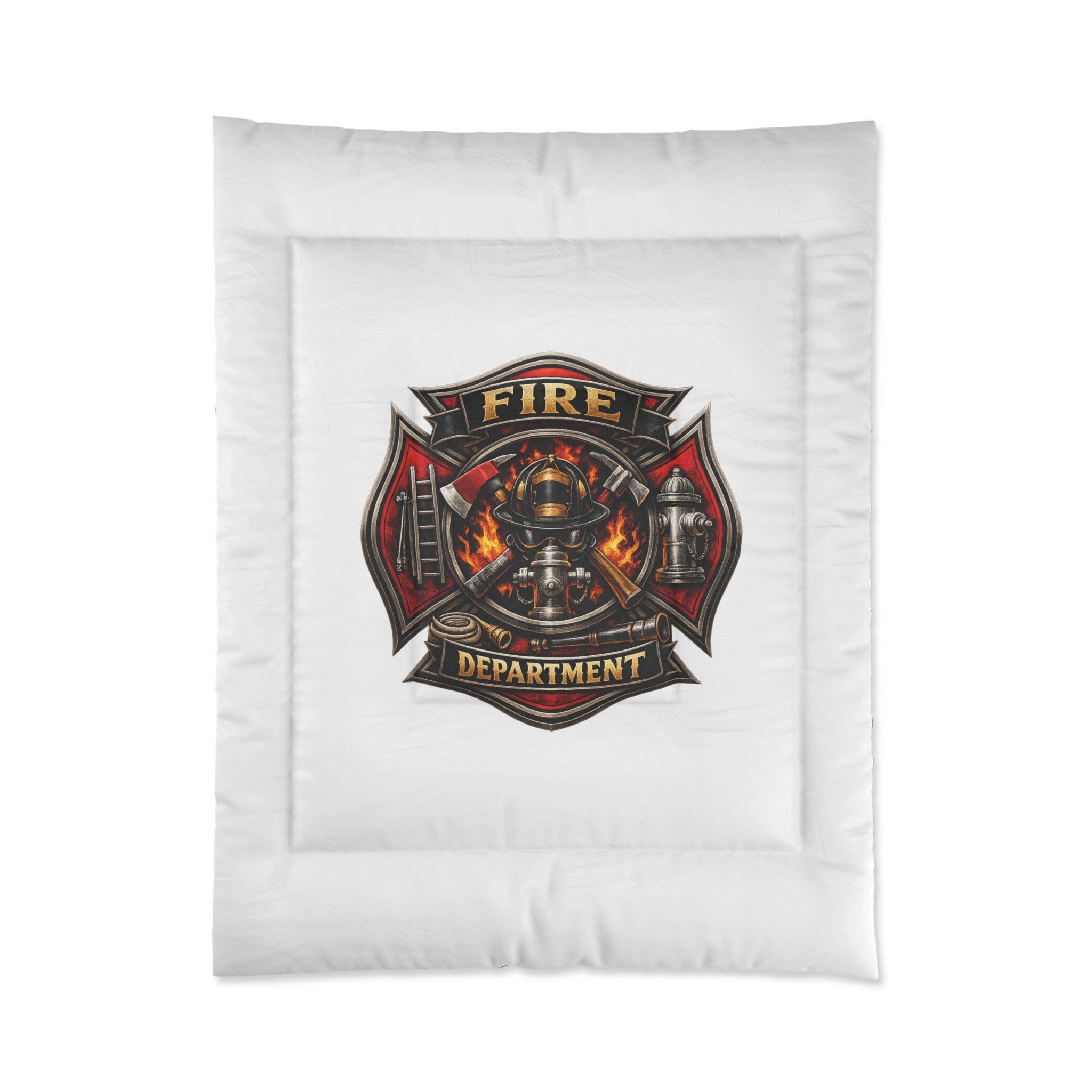 Fire Department Comforter – Maltese Cross Firefighter Emblem Bedding