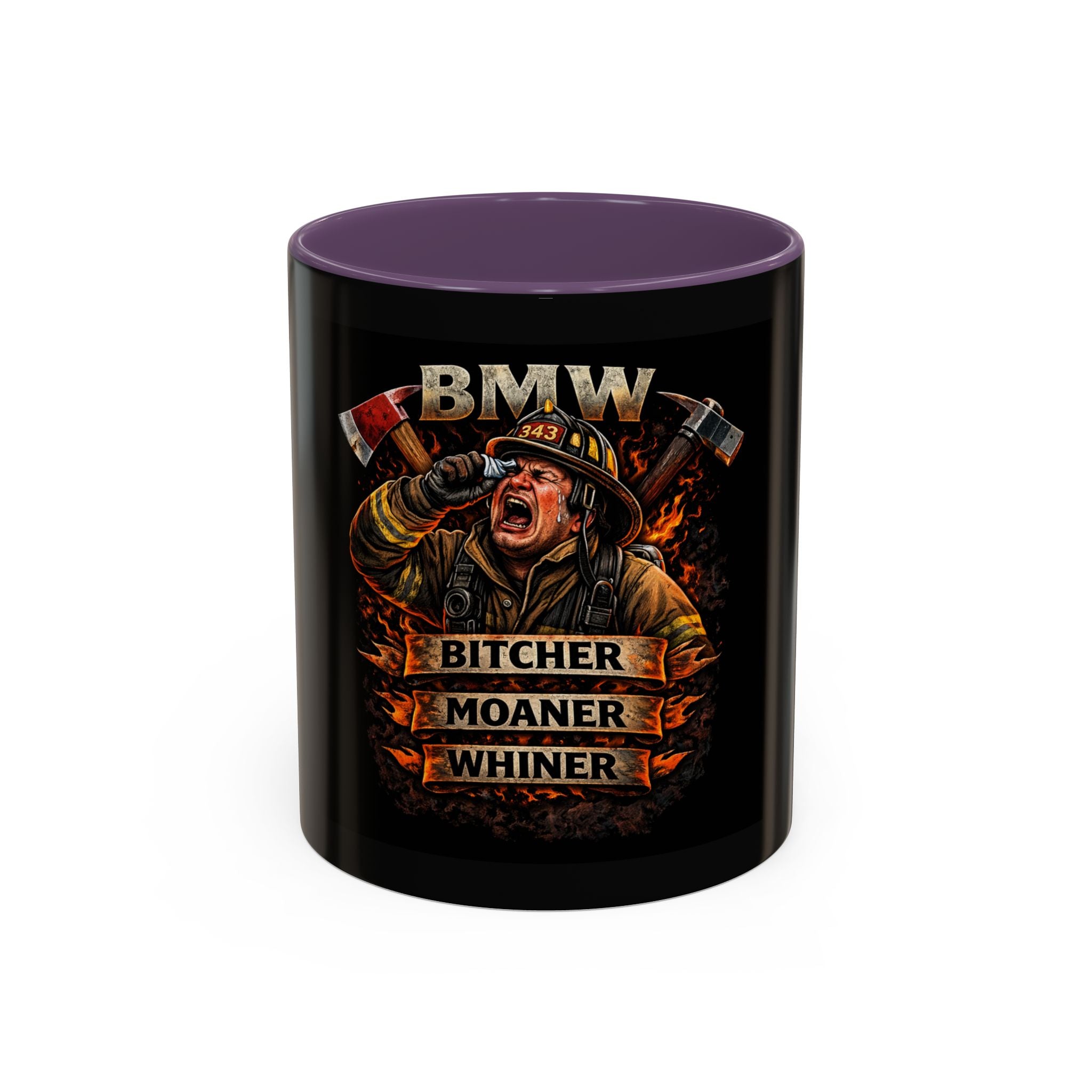 Firefighter Coffee Mug — 'Bitches, Moans & Whines' Humorous Accent Mug