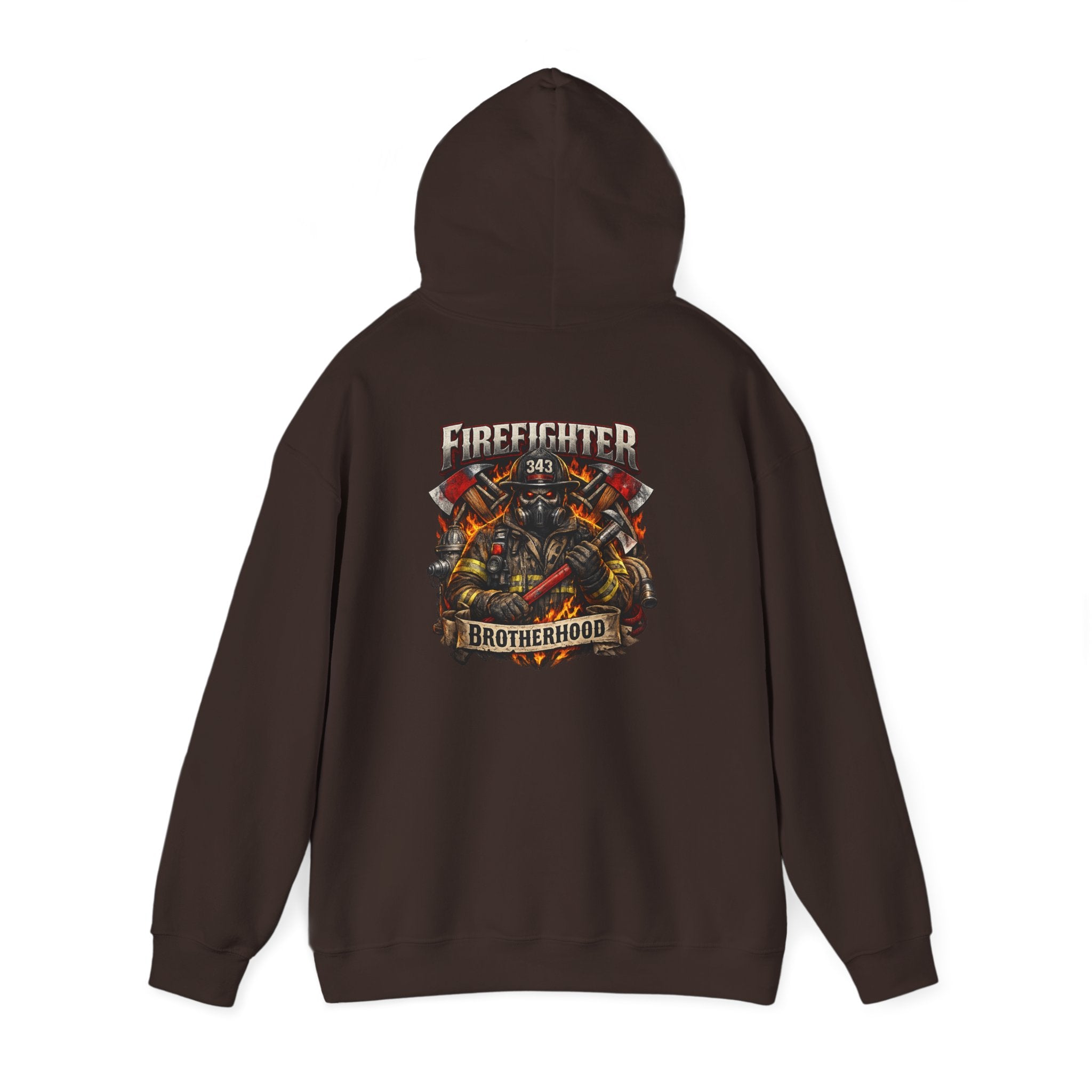 Firefighter Brotherhood Hoodie – Courage Skull Fire Axe Back Print