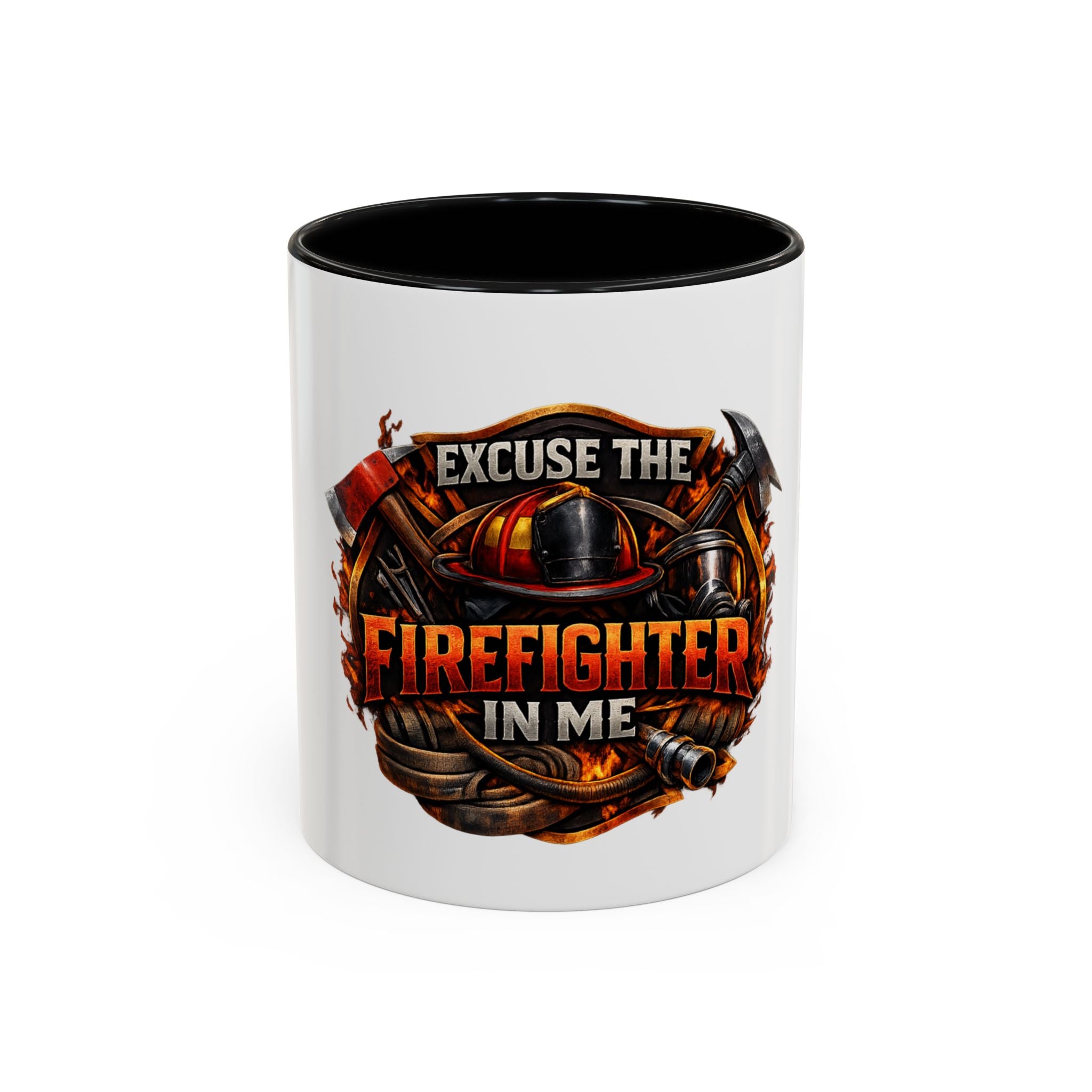 Excuse the Firefighter in Me Accent Coffee Mug