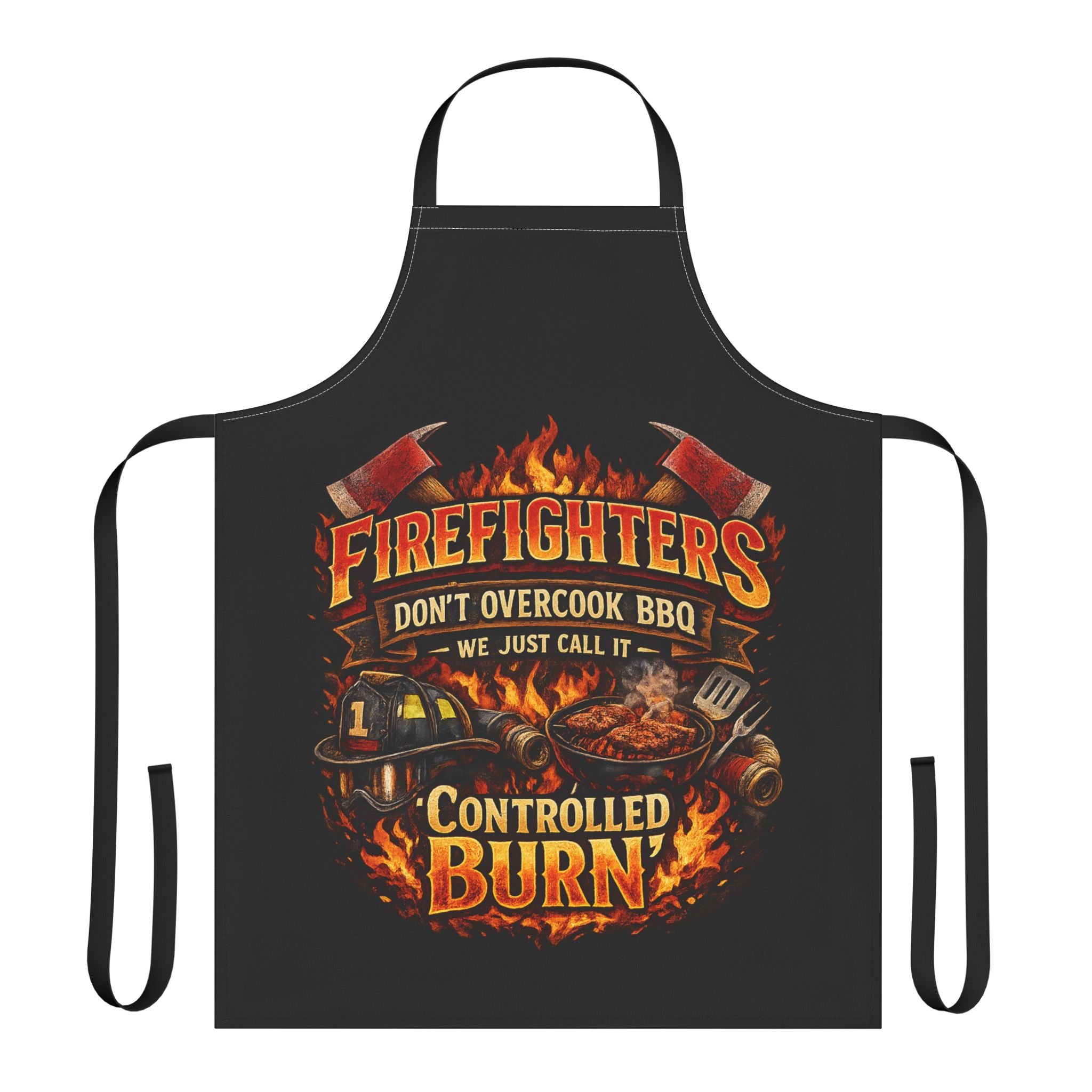 Firefighter BBQ Apron — "Controlled Burn" Grilling Apron