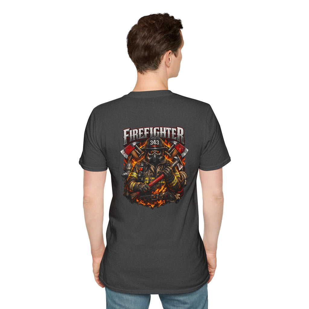 Firefighter Graphic T-Shirt — Brave Firefighter Design (343)