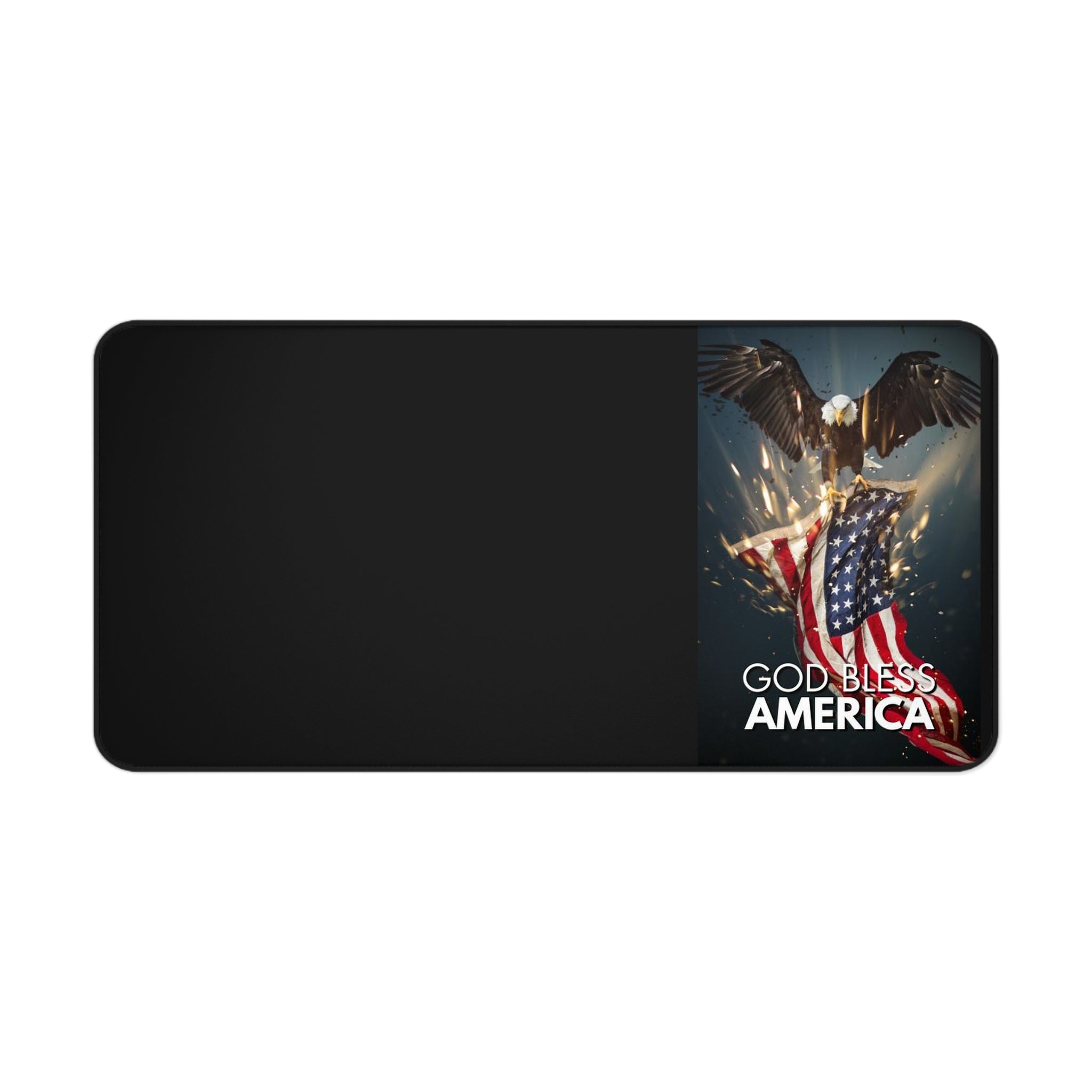 God Bless America Eagle Flag Desk Mat — Patriotic Gaming & Office Desk Pad